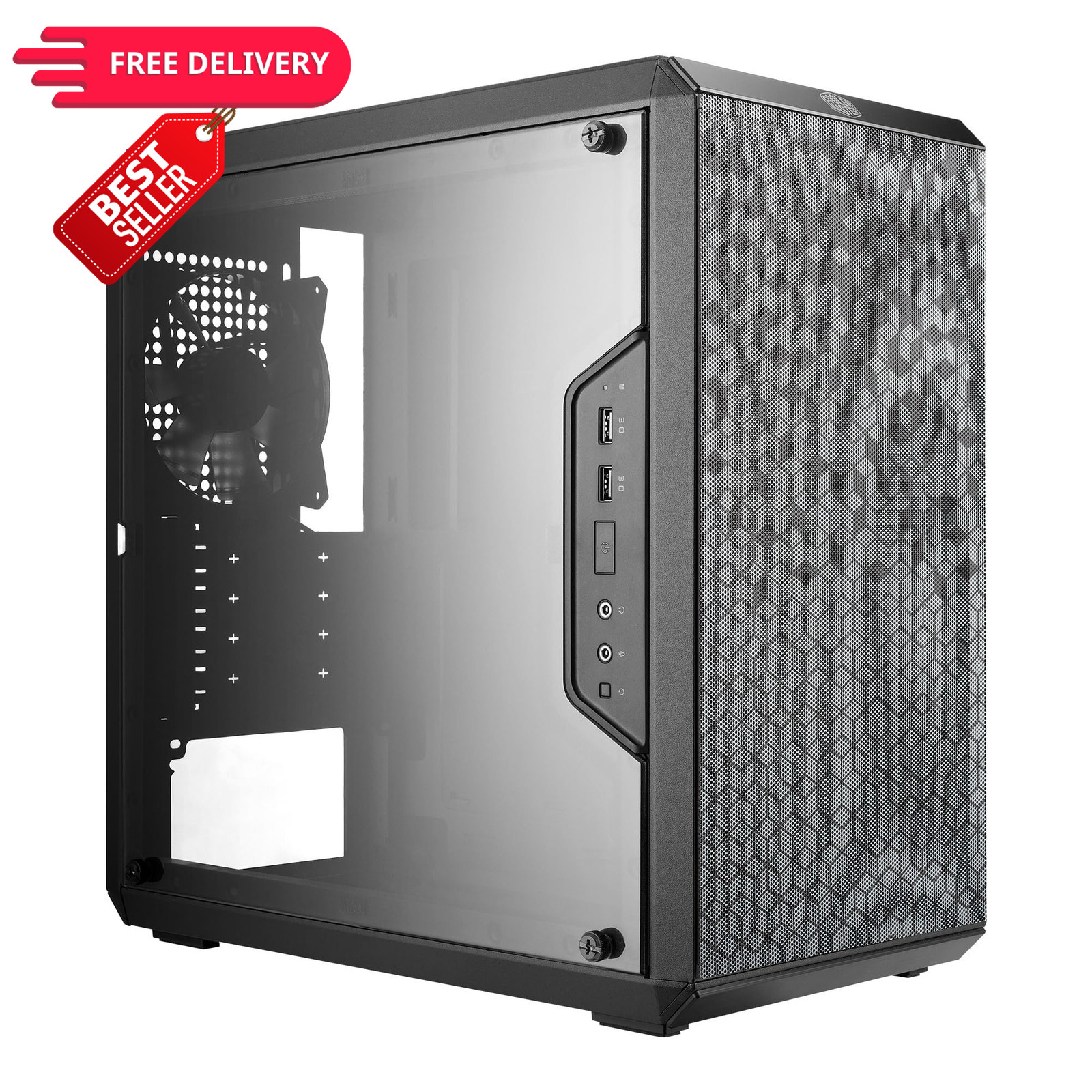 Cooler Master Q300L V1 Micro-ATX PC Case, High Airflow, Micro-ATX, Dark Gray