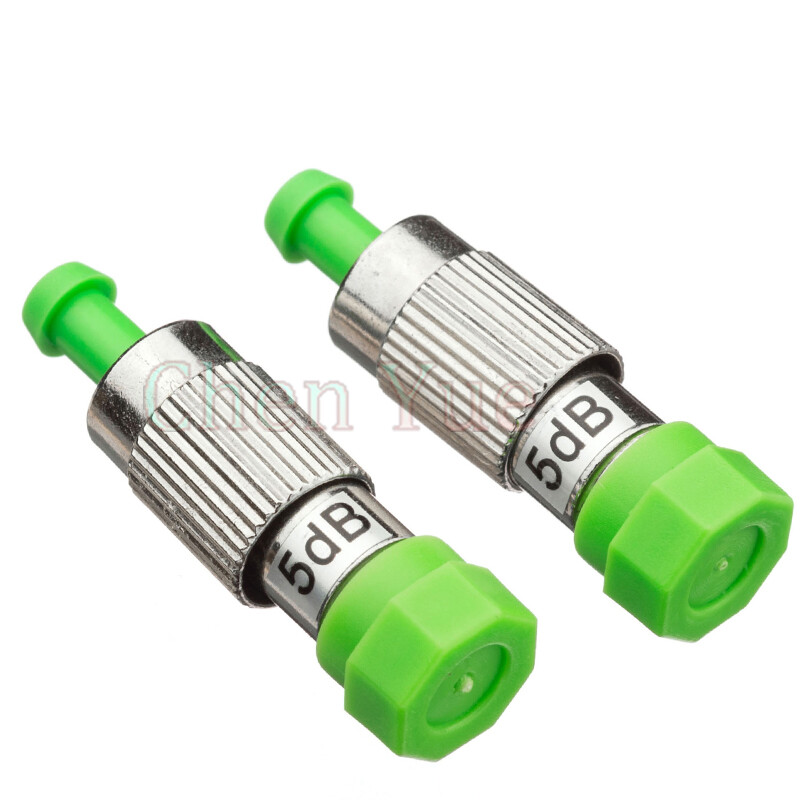 2pcs FC/APC Male-FC APC Female Simplex Mode Fiber Optic Attenuator Adapter 5DB