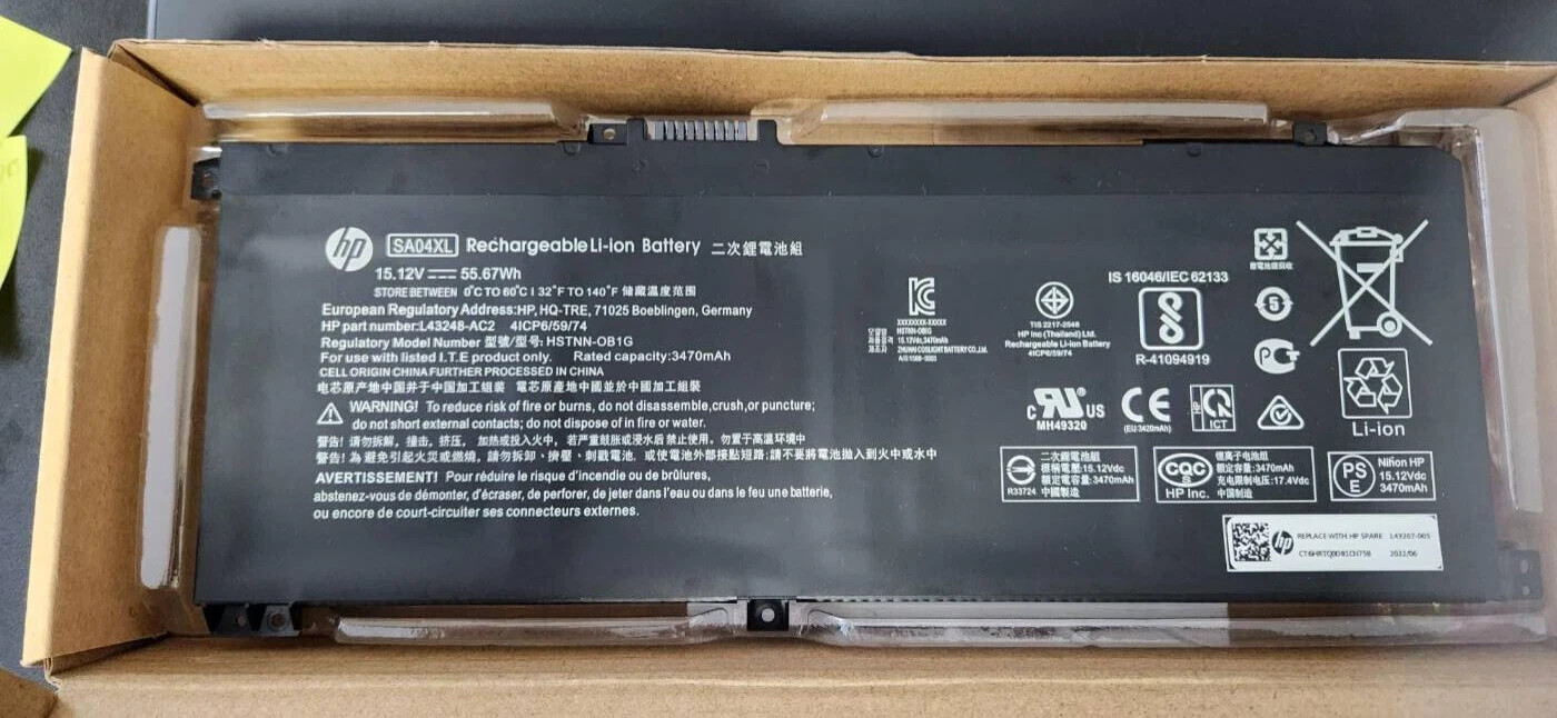 Genuine SA04XL Battery for HP Envy X360 15m-ds0011dx 17t-cg100 15M-DR L43267-005