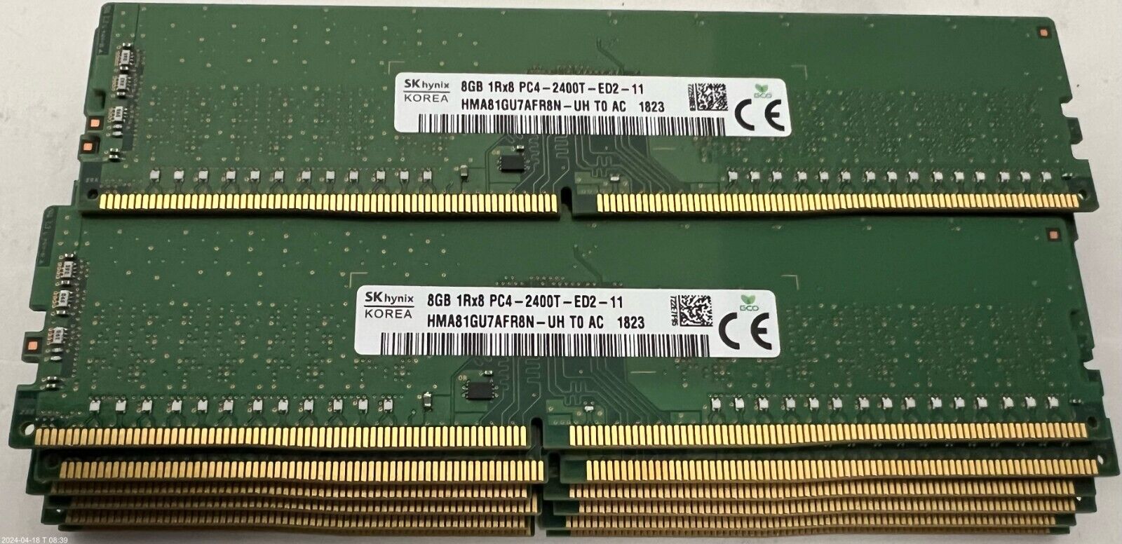 96GB (12X8GB) HYNIX HMA81GU7AFR8N-UH T0 AC 8GB 1Rx8 PC4 2400T RAM MEMORY