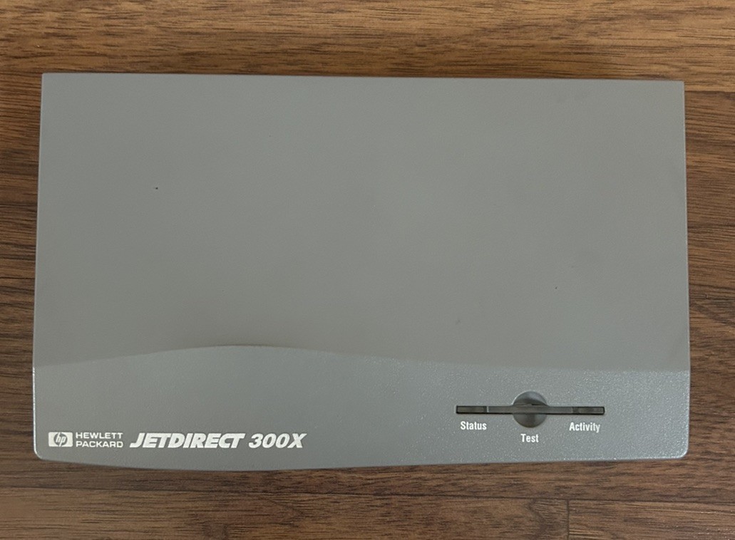 HP JetDirect 300X J3263A 10/100 Ethernet External Print Server w/ A/C Adapter