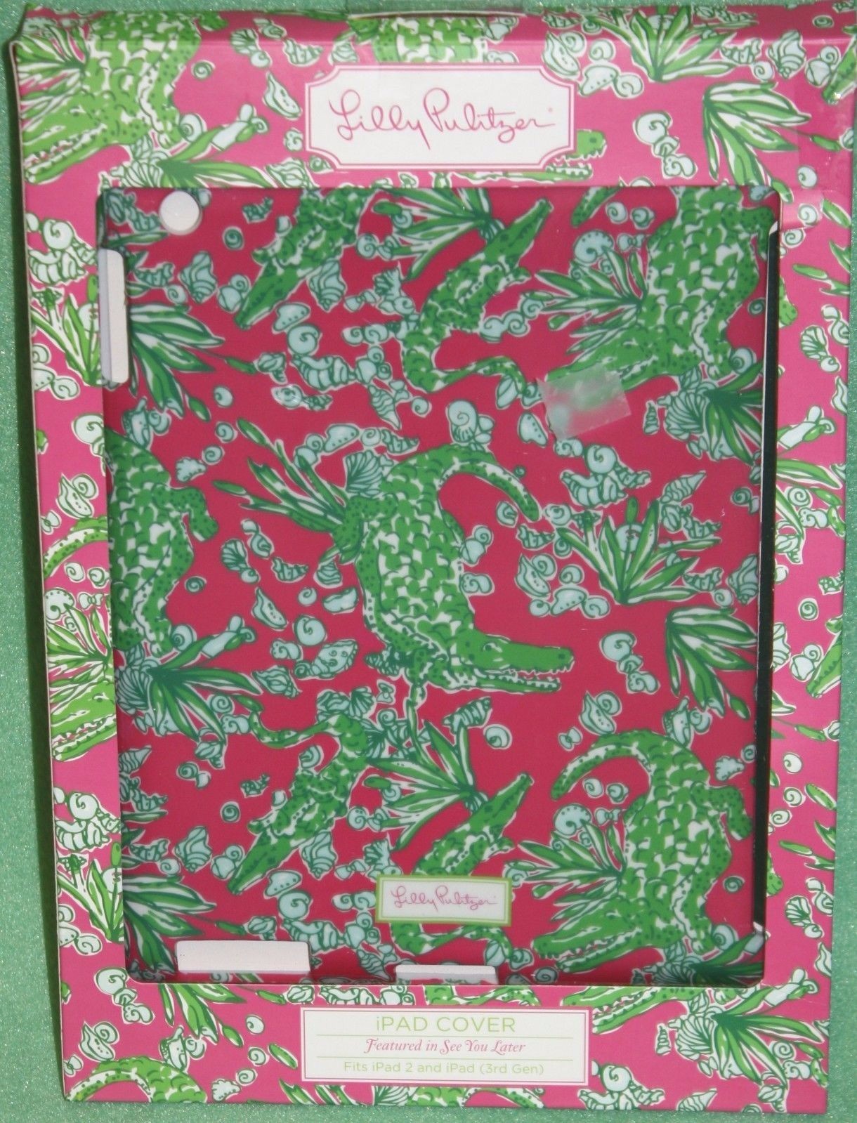 Lilly Pulitzer See You Later iPad 2 iPad 3rd gen Cover Pink Green Alligator NEW