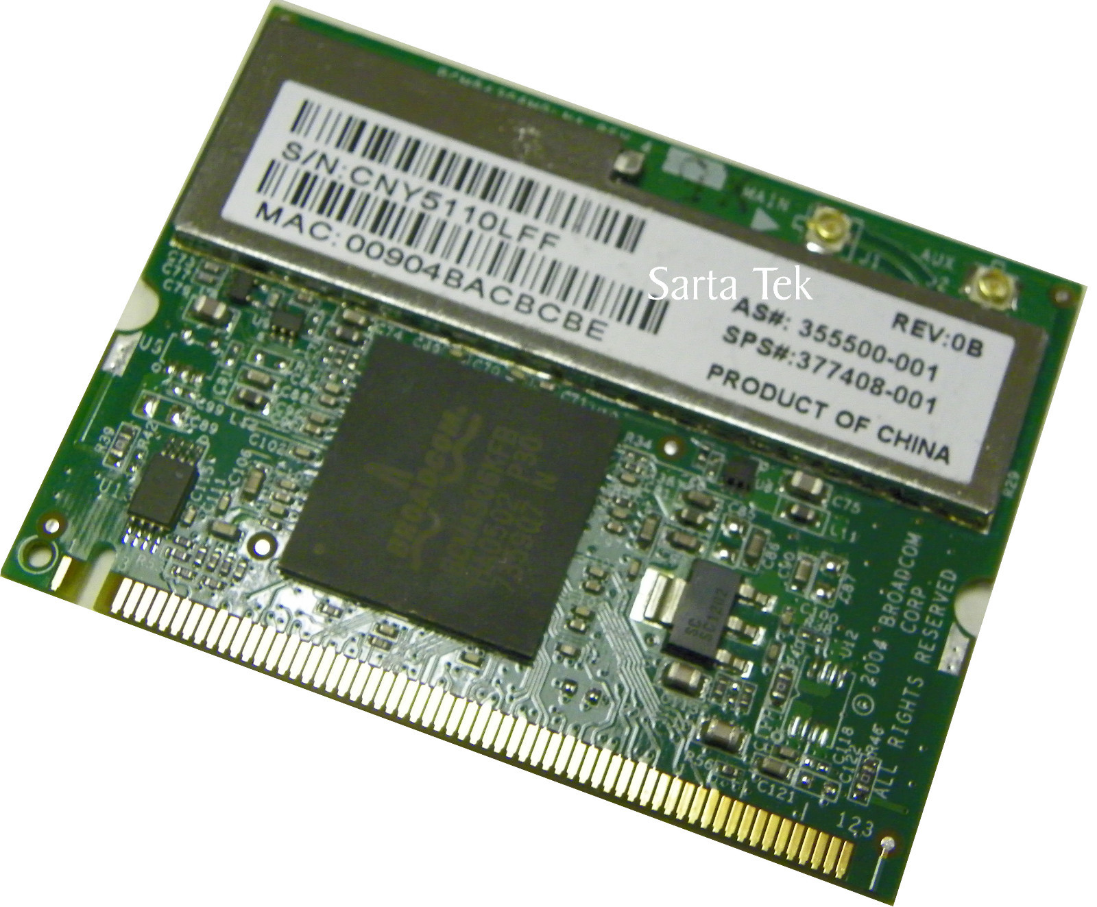 HP SPS 377408-001 Broadcom BCM94306MPLNA 802.11g Mini PCI Wireless Card 