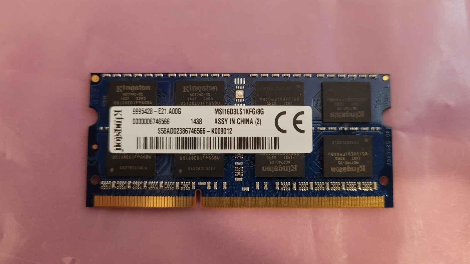 Kingston 8GB PC3L 12800 DDR3L 1600MHz 2Rx8  Laptop Memory RAM 1.35V CL11