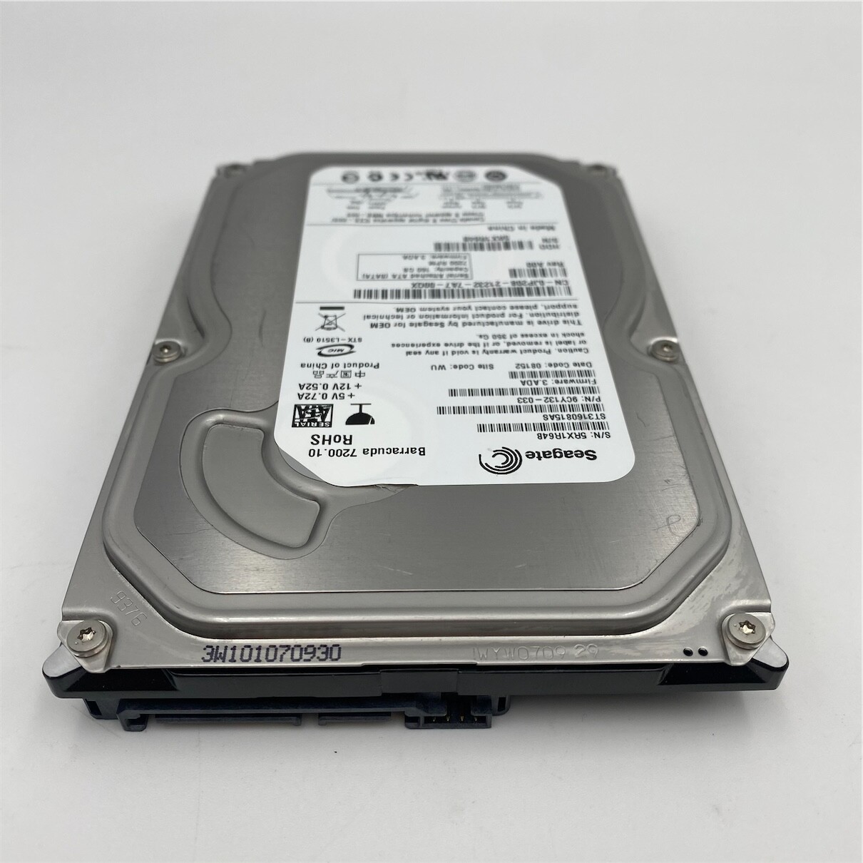 DELL 160GB 7.2K 3G 3.5INCH SATA HDD 0G996R 0H298M 0JP208 HD161GJ 9CY132-033