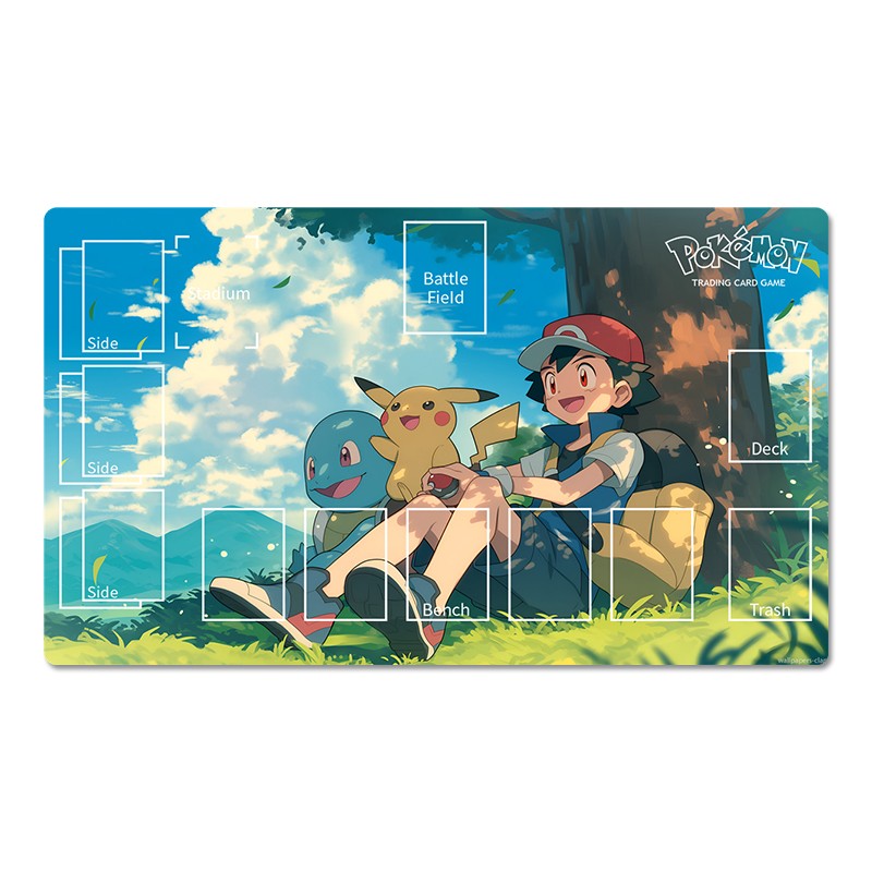 Pokemon Playmat Ash Ketchum Squirtle TCG CCG Pad Trading Card Game Mat Mousepad