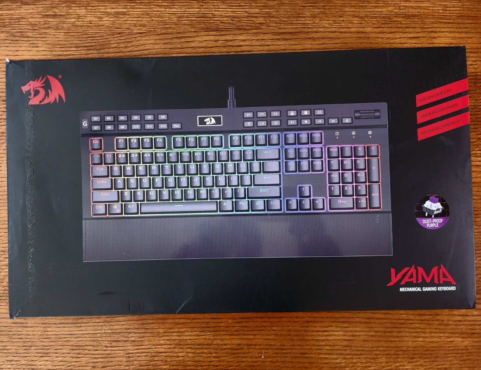 Red Dragon Yama K550 RDK550RGB G-Keys Purple Mechanical RGB Keyboard + $10 Gift