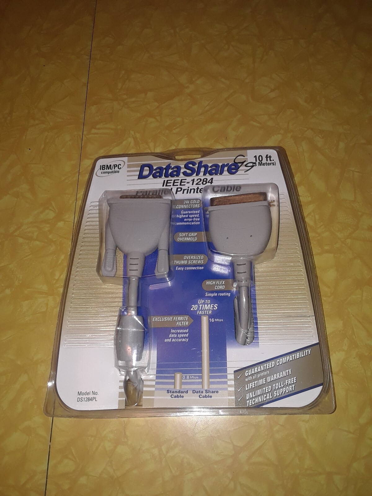 Brand New 10ft IEEE 1284 Parallel Printer Cable by Data Share