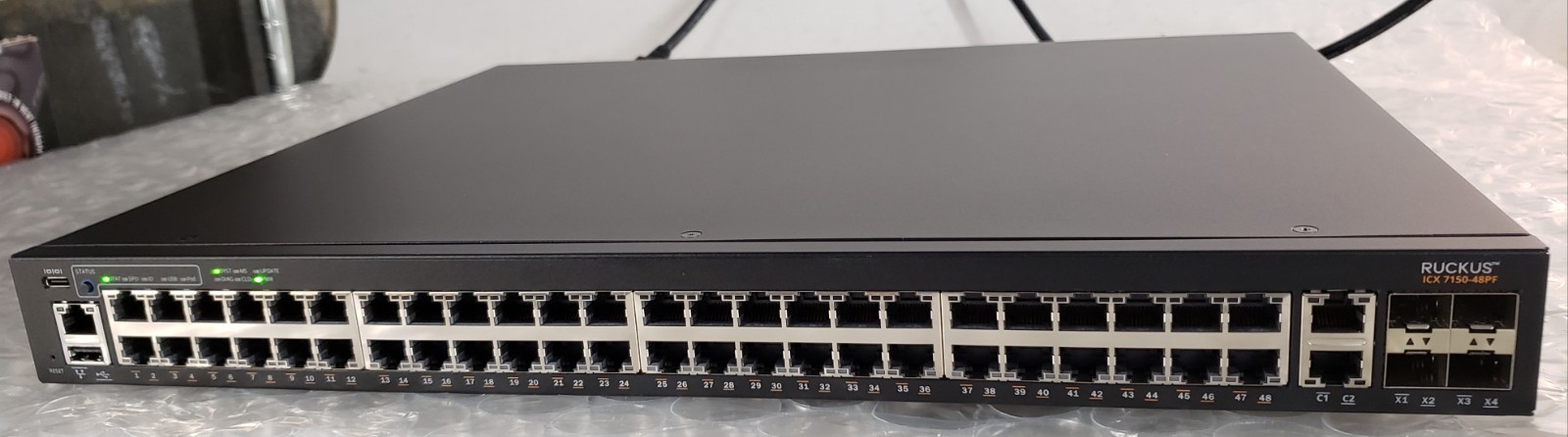 Ruckus ICX 7150-48PF-2X10G 48-Port PoE+ 2x 10GbE+ Ports Ethernet Switch w/ Cord