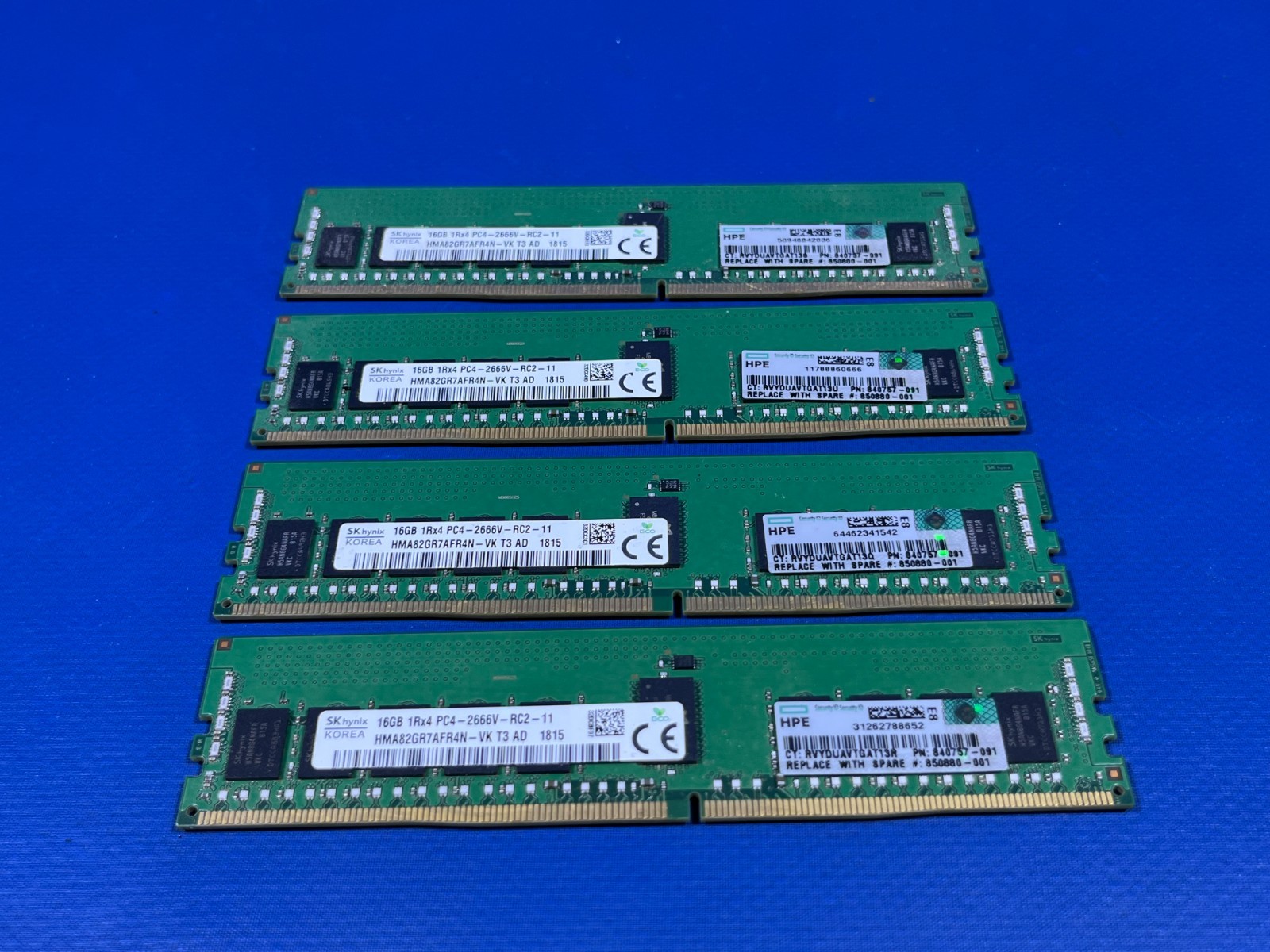 SKhynix 16GB 1Rx4 PC4-2666V-RC2-11 DDR4 RAM SERVO MEMORY LOT OF 4