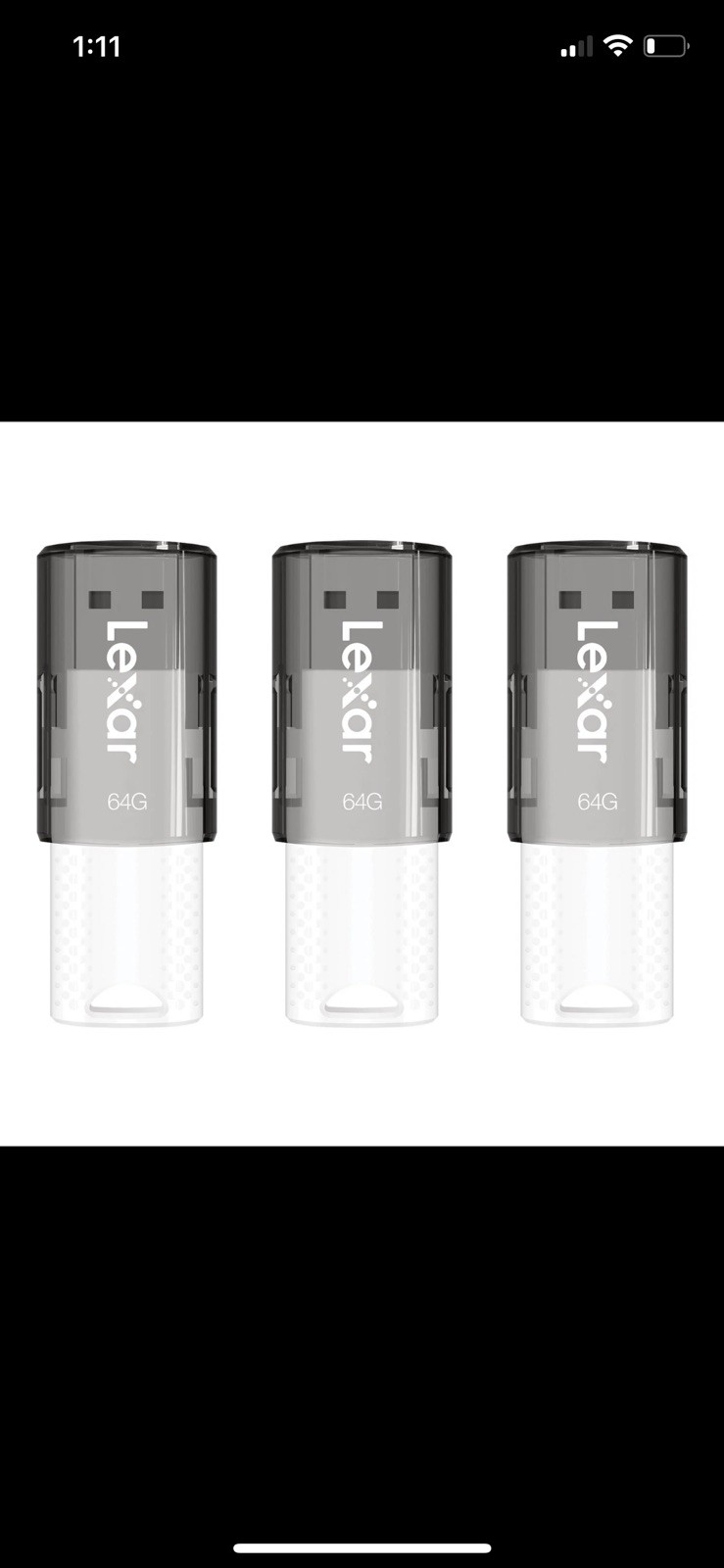 Lexar LJDS6064GB3N Jumpdrive S60 Usb 2.0 Flash Drive, 64 Gb, Gray/white, 3/pack