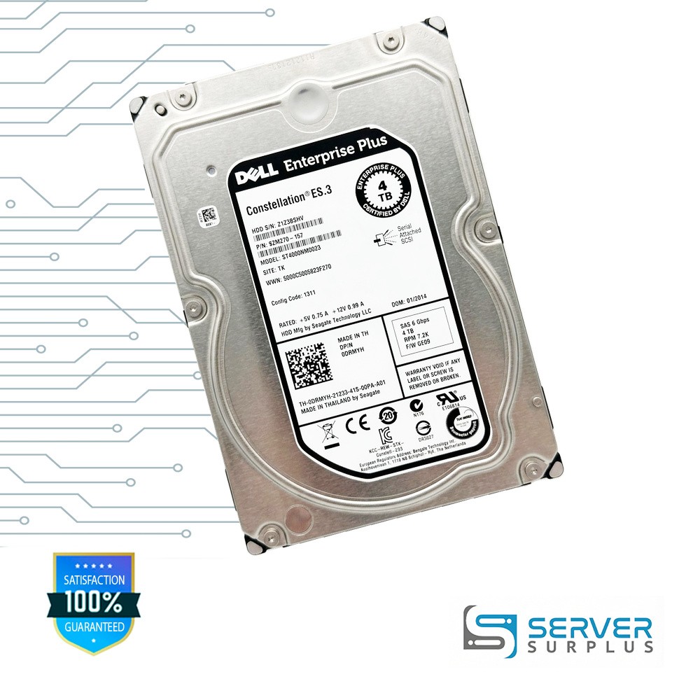 Dell Constellation ES.3 4TB SAS 6Gb/s 3.5 in Enterprise HDD | 0DRMYH