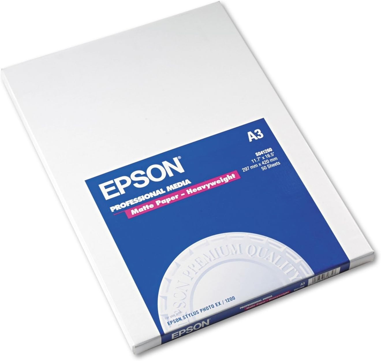 Epson S041260 Premium Matte Paper A3 11.7x16.5 50 Sheets 