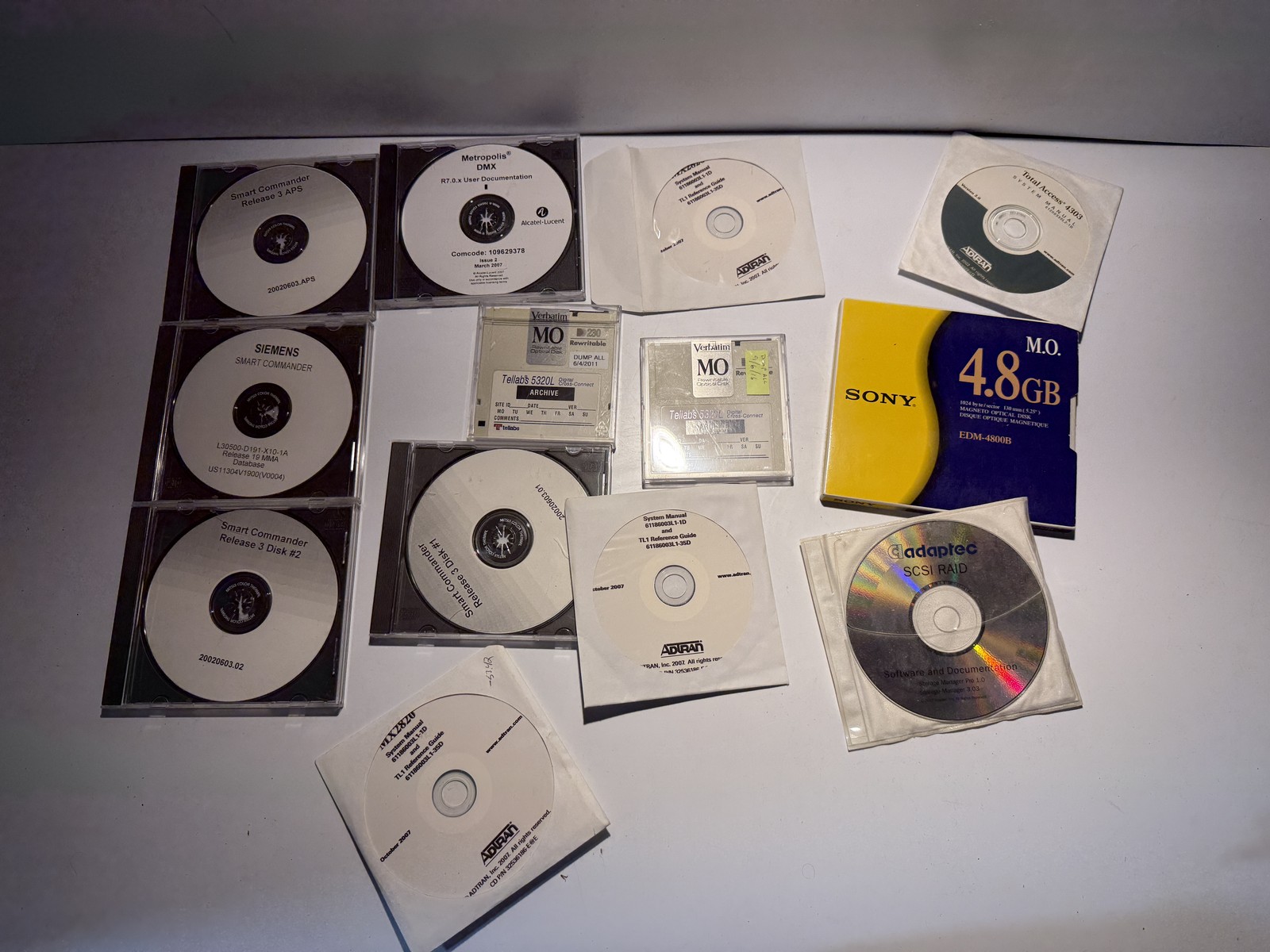 Mixed Vintage Industrial Software Discs Lot Siemens Alcatel-Lucent Adaptec MO