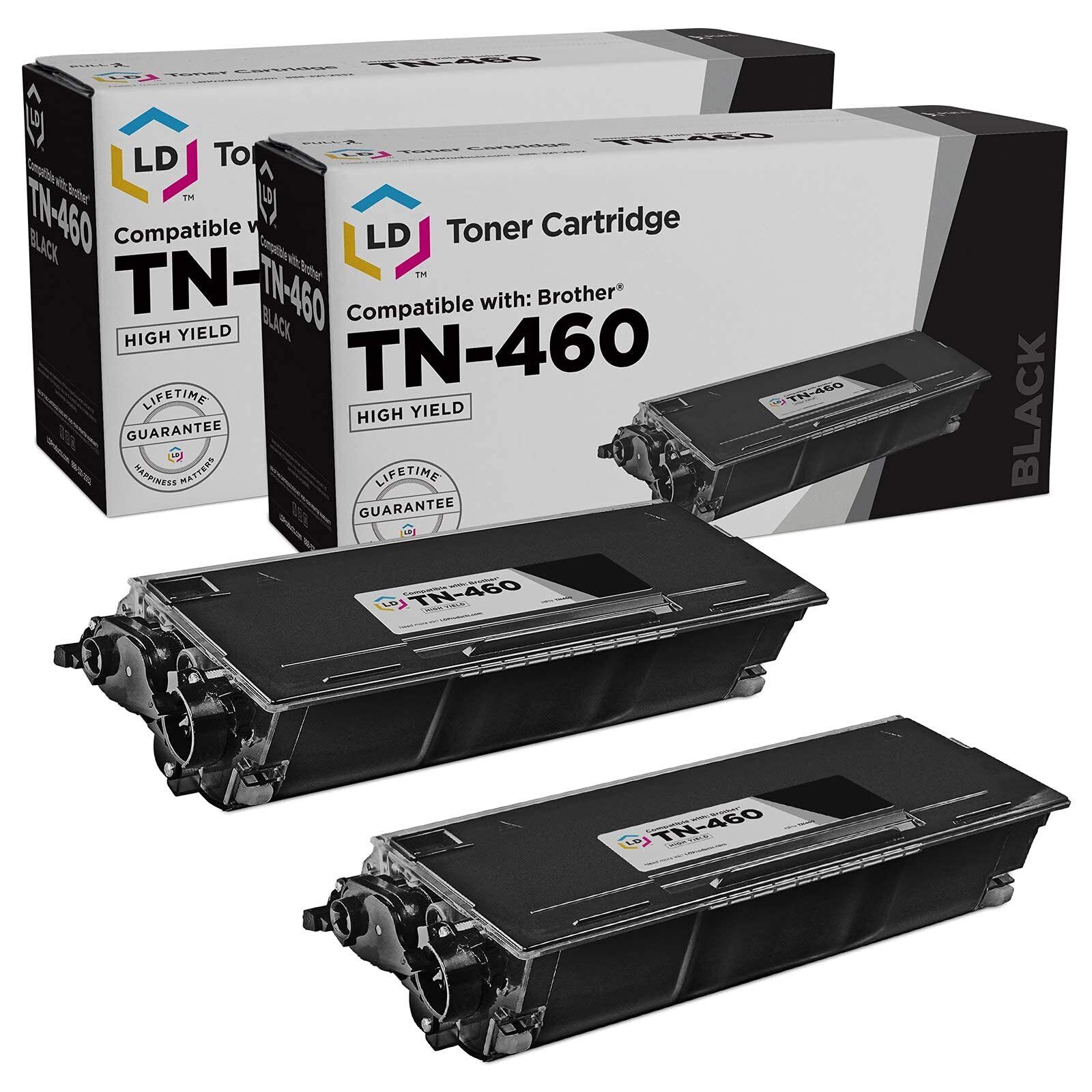 LD Compatible Replacements for Brother TN460 Pack of 2 High Yield Black Toners