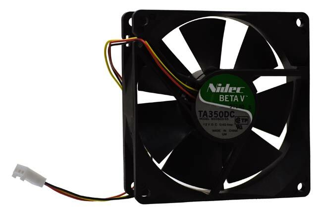 Nidec 92x92x25mm 12V Fan 3500RPM 56CFM 3-Pin Thermistor + Locked Rotor Alarm