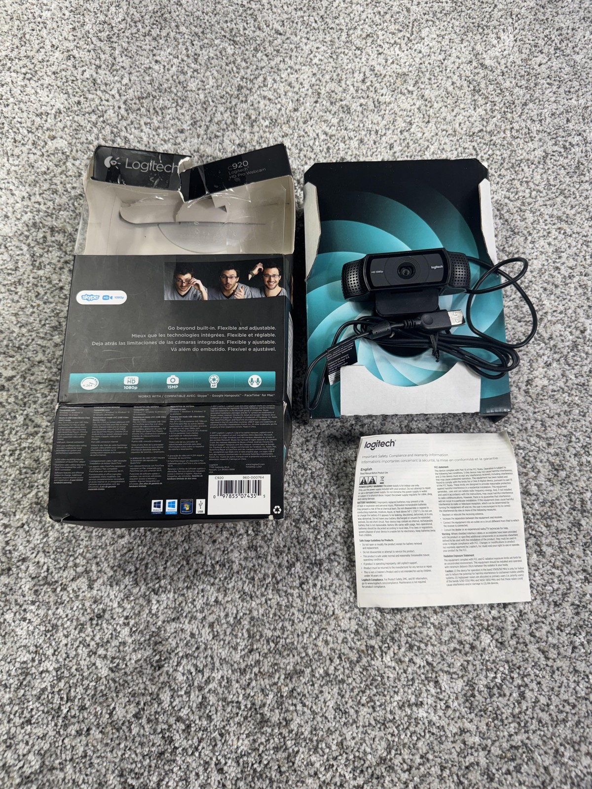 Logitech C920 HD Pro Webcam 1080p Autofocus Stereo Microphone Windows Mac USB