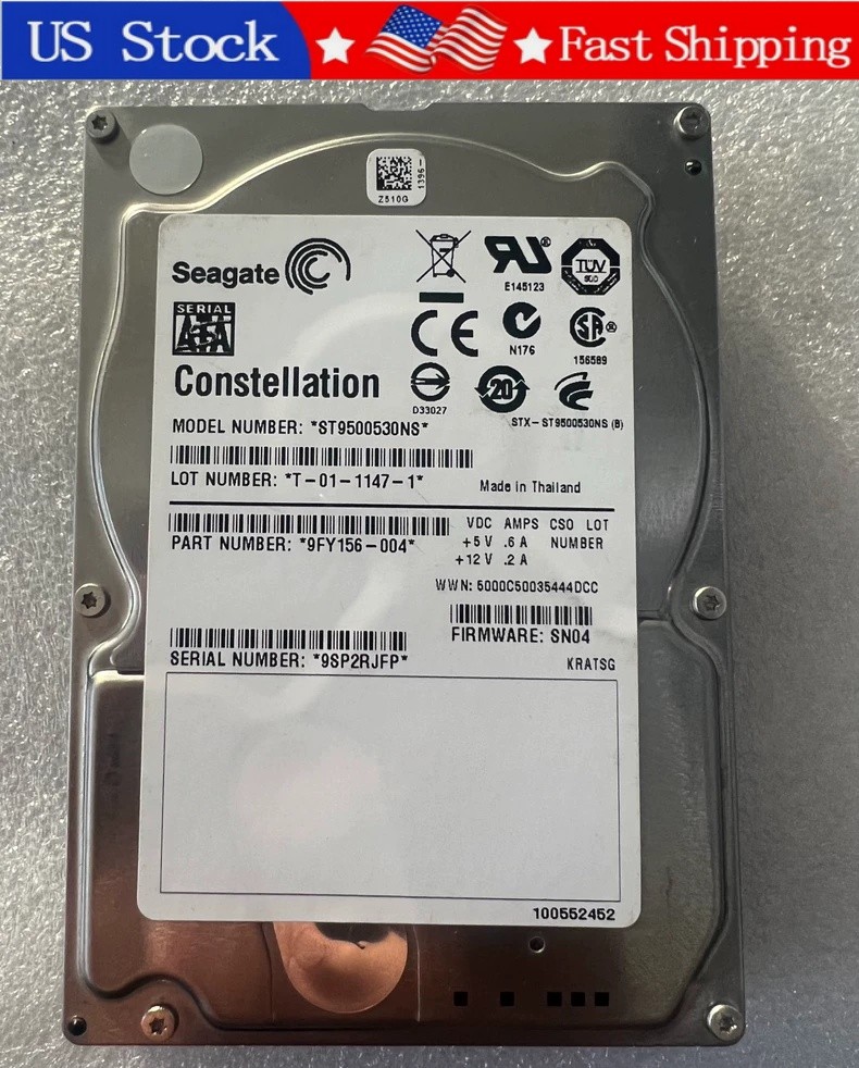New Seagate ST9500530NS 9FY156-004 500GB 2.5" 7200RPM SATA 32MB Enterprise HDD