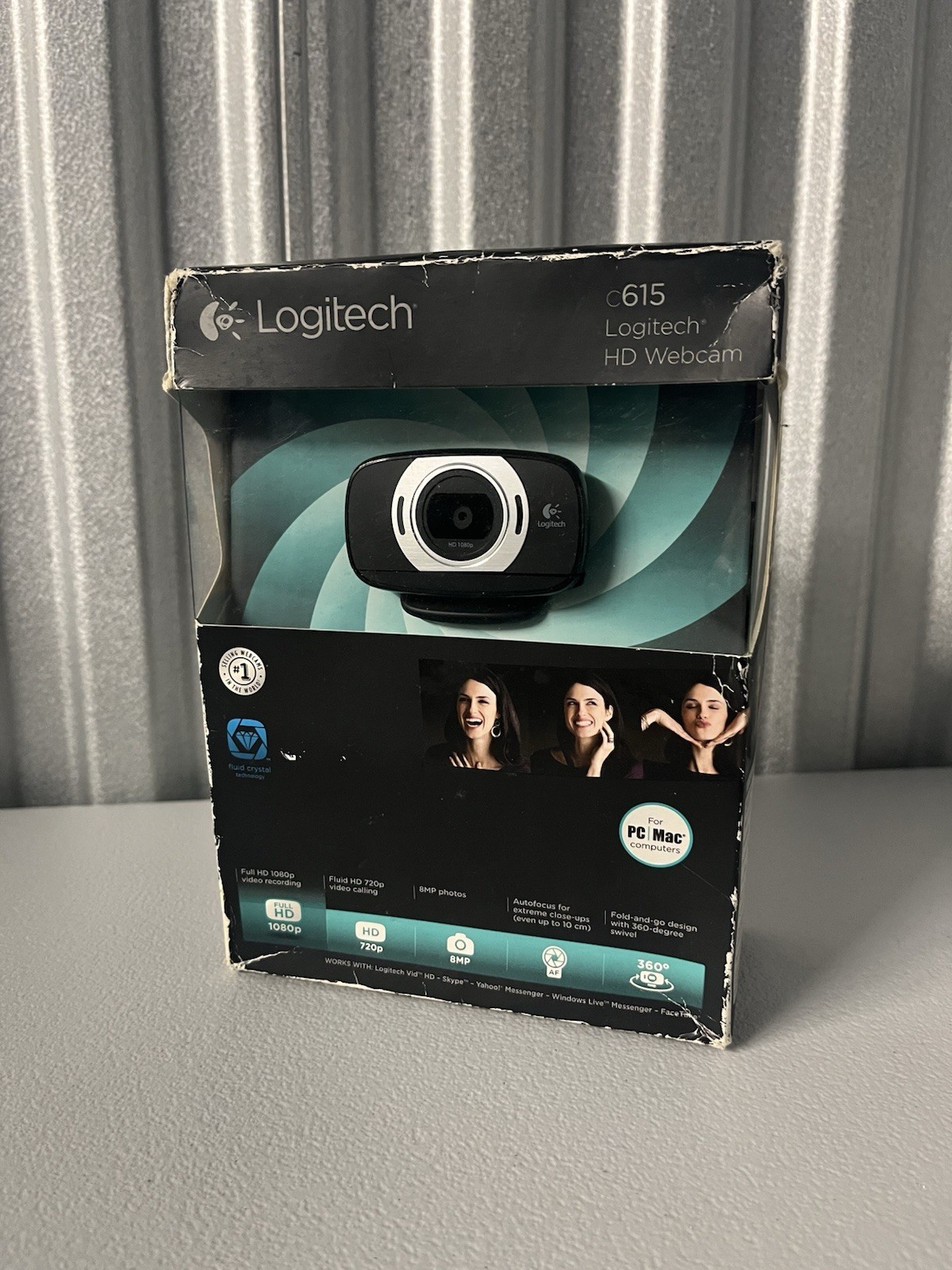 Logitech C615 Portable HD Webcam Autofocus 1080p Black USB 2.0 - New