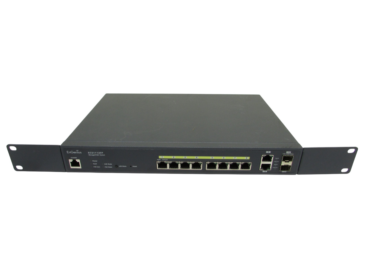 EnGenius ECS1112FP 8 Port Gigabit L2+ Managed POE+ Switch 2 GB uplink Ports SFP