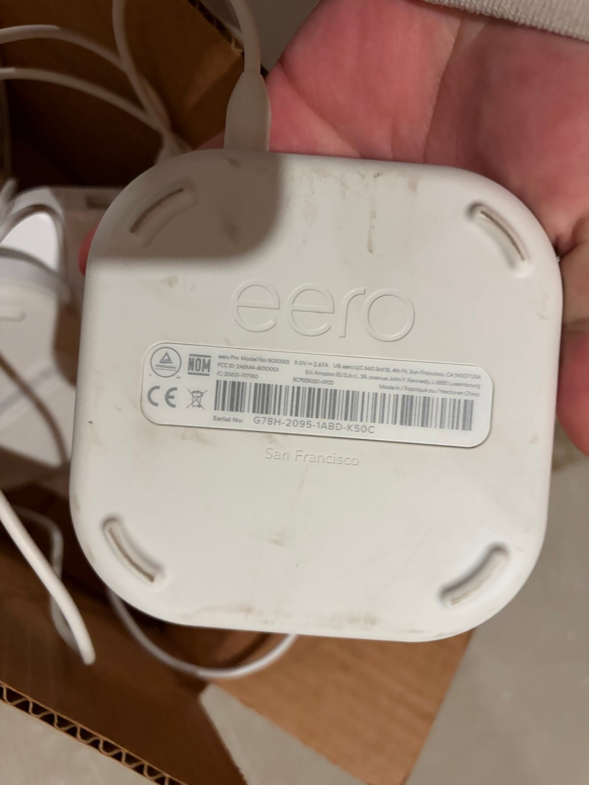 eero Pro 2nd Gen Mesh WiFi System 3-Pack B010001 Tri-Band w/ Power Cables