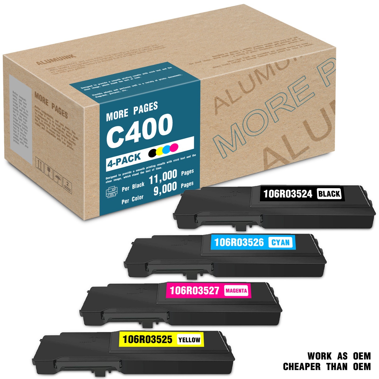C400 C405 Toner 4-Pack for Xerox VersaLink C400 C400D C405 C405DN C400DN C405N