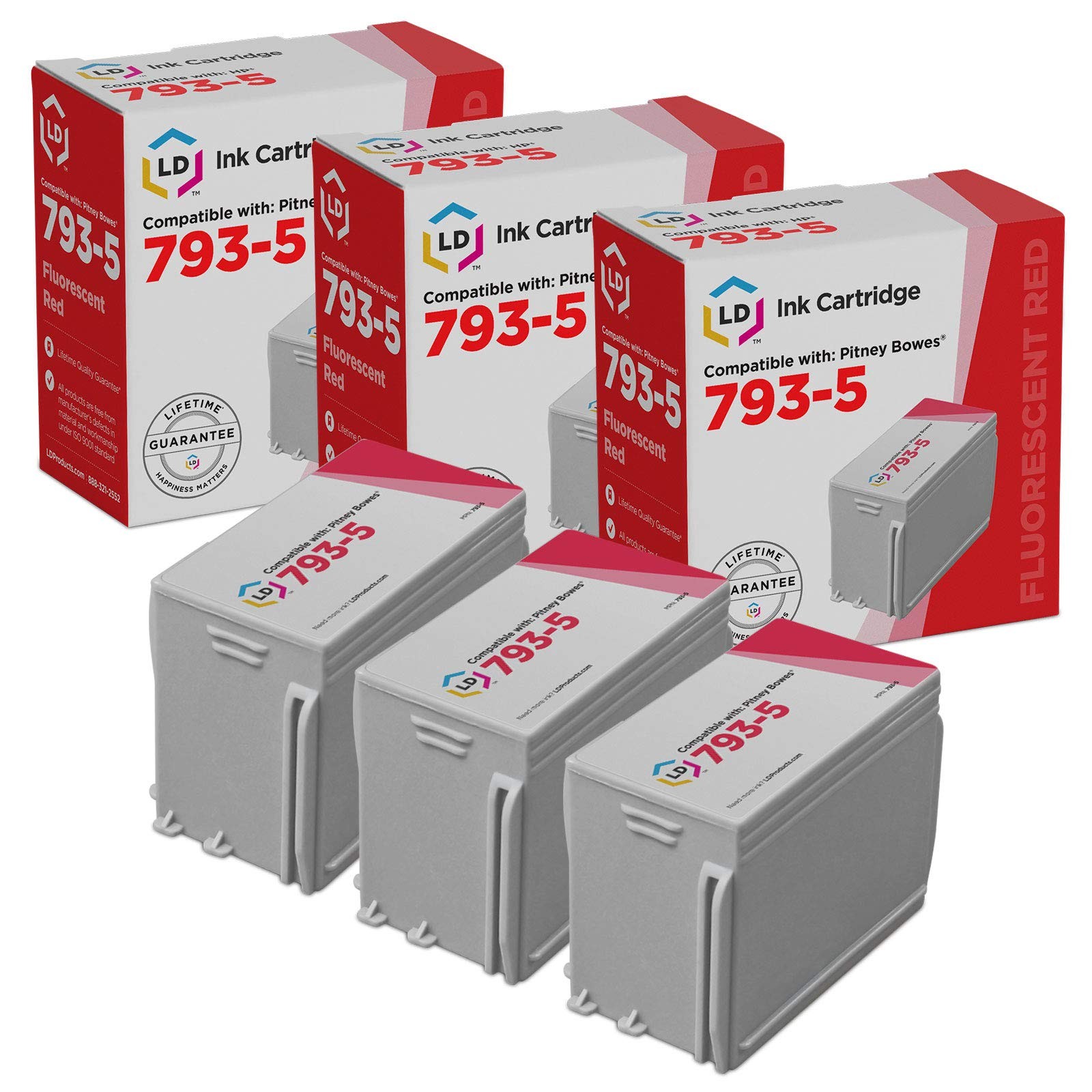 LD Comp Pitney Bowes 793-5 3pk Ink Mailing P700 DM100i DM125 DM200L