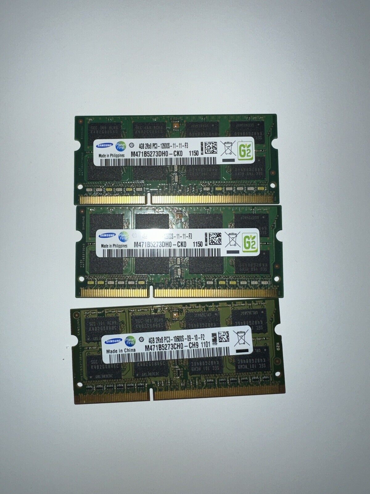 SAMSUNG 12GB (3x4GB) 2Rx8 PC3-12800S DDR3 SODIMM Laptop Memory RAM