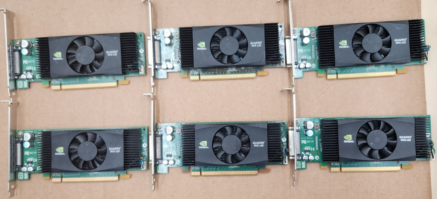 LOT OF 6 PNY VCQ420NVS-X16 NVIDIA Quadro NVS 420 512MB GDDR3 PCIe x16 GPU  7-4