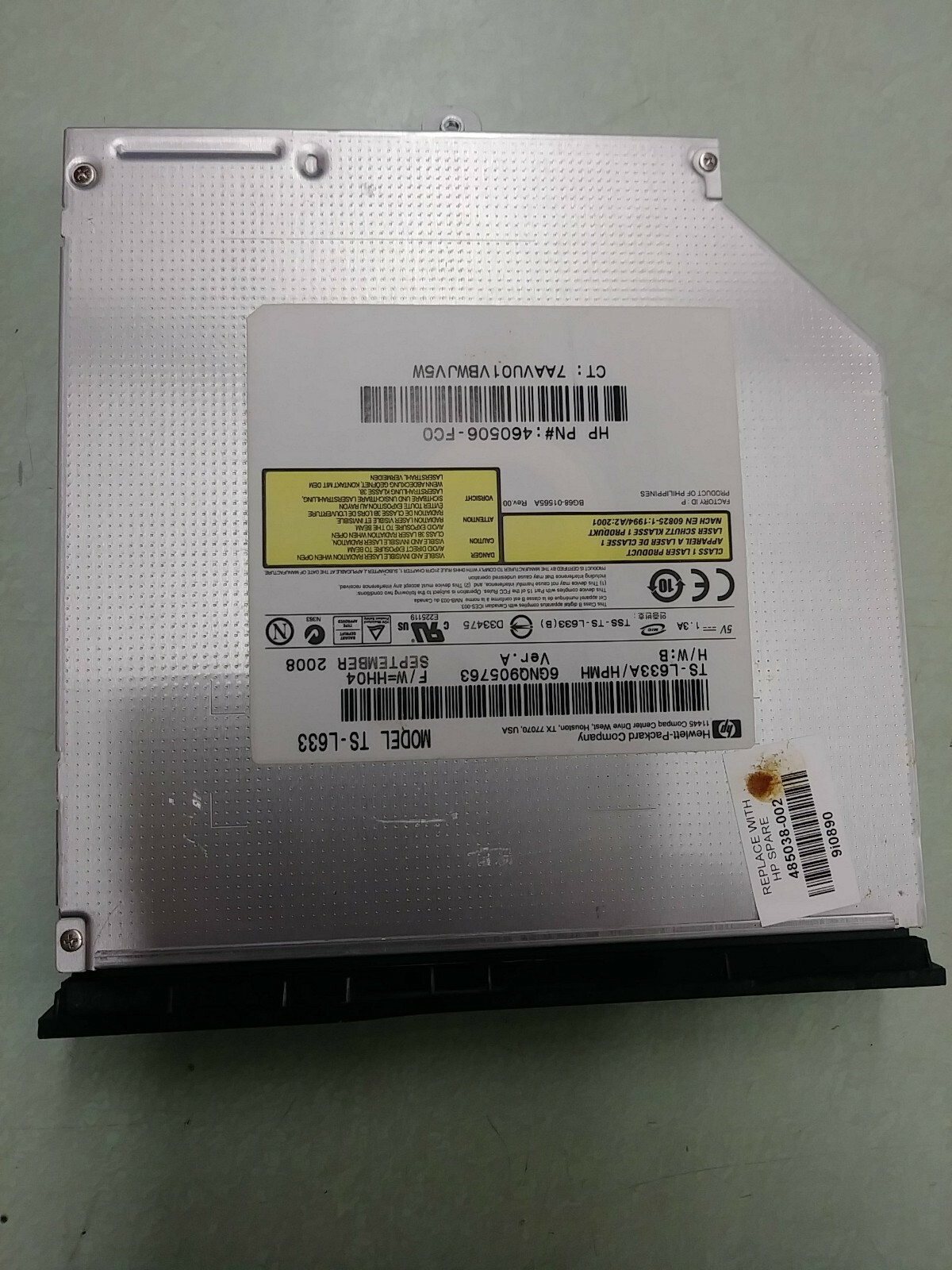 HP 15.6" Genuine DVD-RW Burner Drive TS-L633 VER. A TS-L633A/HPMH 460506-FCO