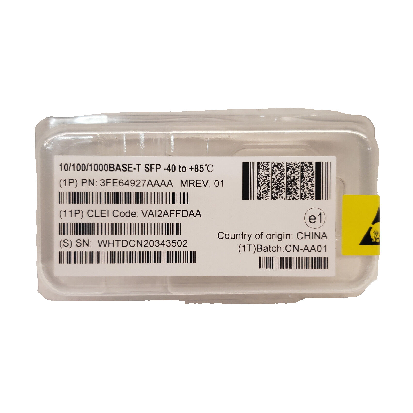 NOKIA Alcatel-Lucent OEM 3FE64927AA SFP 1G Optical Transceiver 10/100/1000BASE-T