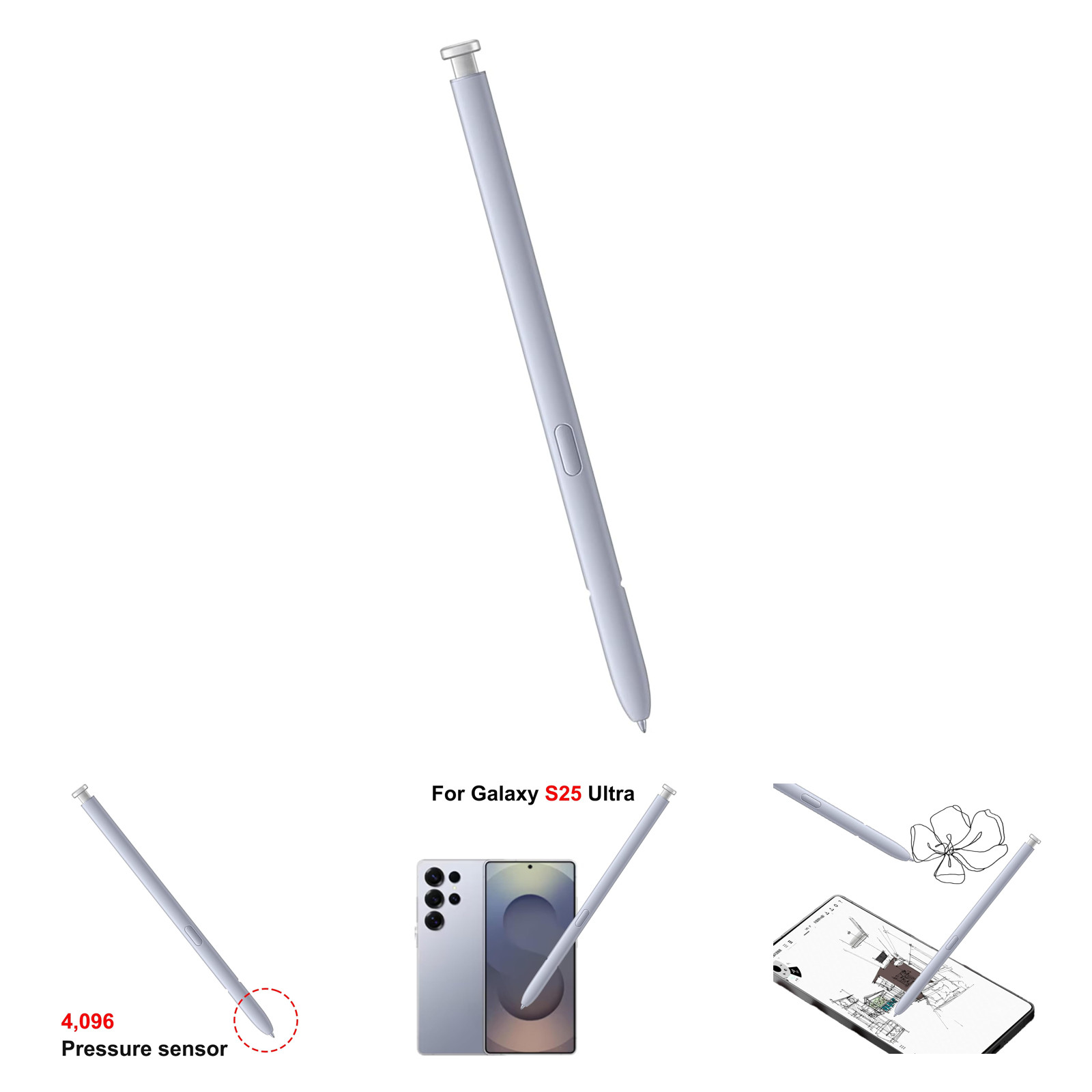 Galaxy S25 Ultra S Pen Replacement Stylus for Samsung Galaxy S25 Ultra 5G, Light