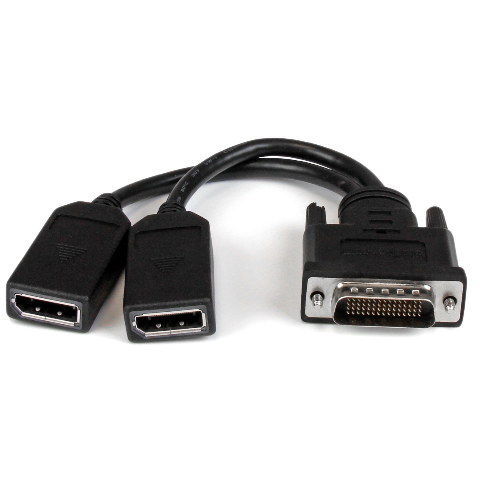 StarTech DMS-59 to DisplayPort 8in Y Cable Black (DMSDPDP1)