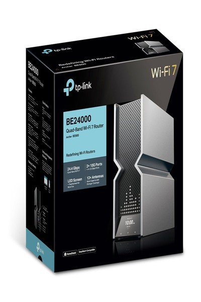 TP-Link Archer BE900 Quad-Band BE24000 Wi-Fi 7 Router - Black
