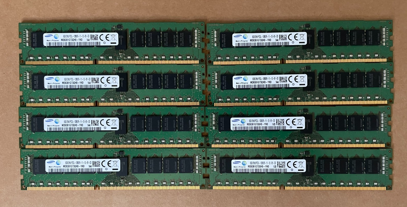 64 GB Samsung (8x 8GB) M393B1G73QH0-YK0 PC3L-12800R ECC REG 1600MHz Server RAM
