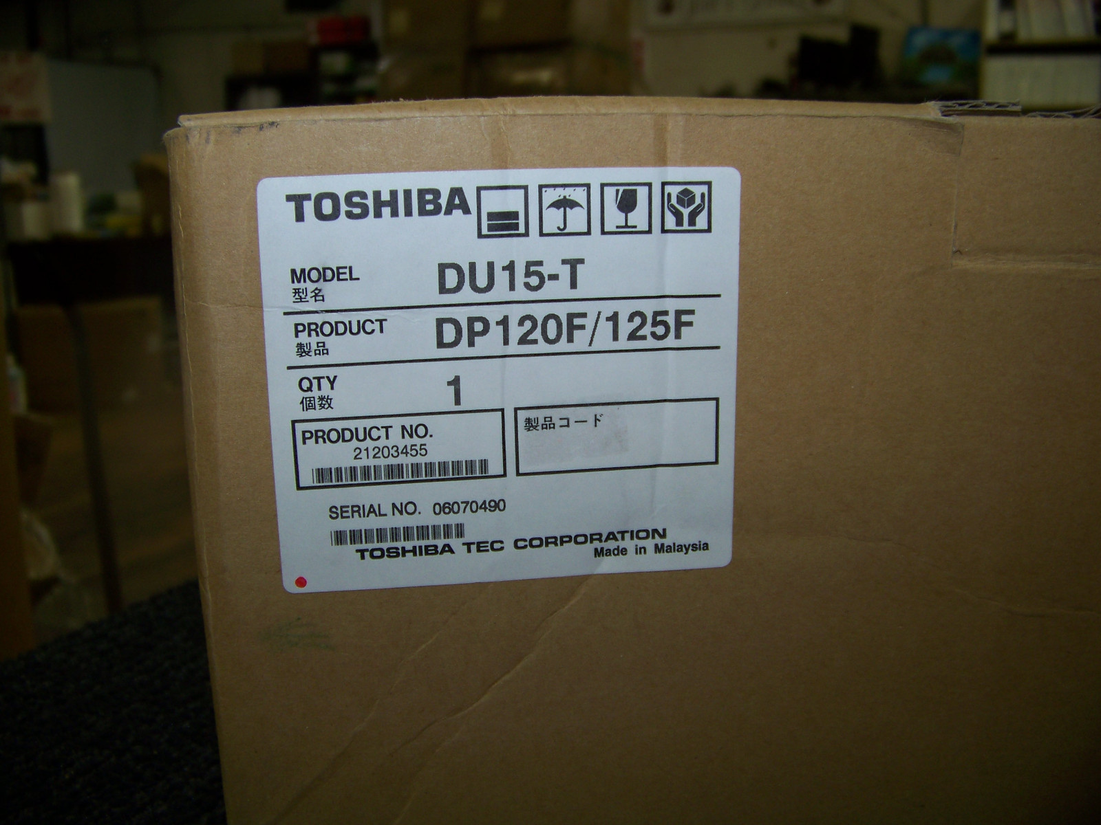 Toshiba Developer Unit Model DU15-T # DP120F/125F New