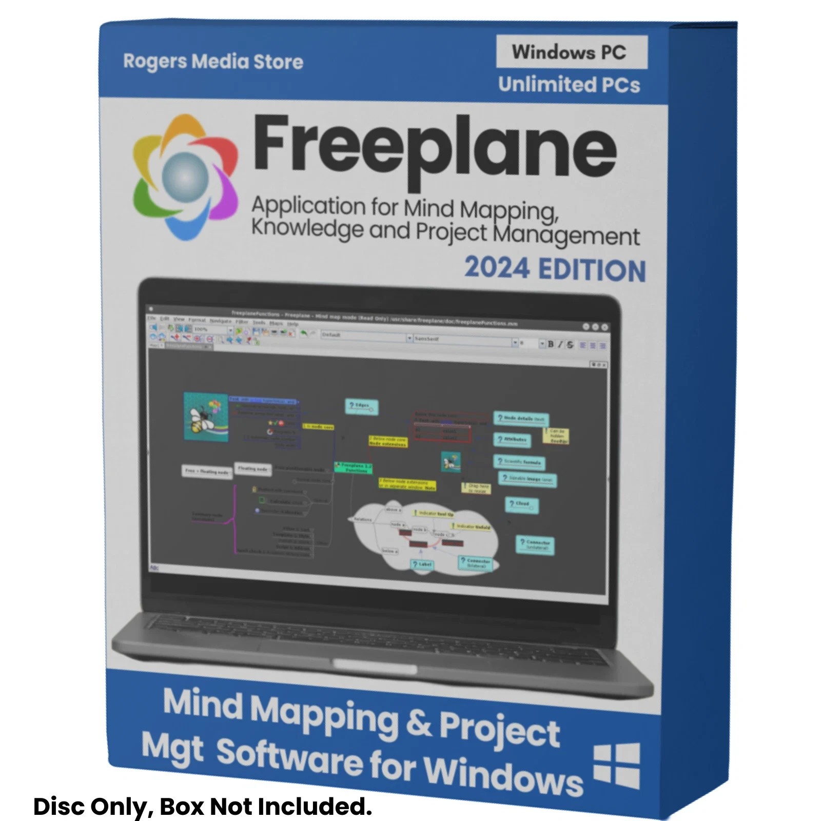 Freeplane Mind Mapping Knowledge & Project Management Software for Windows on CD