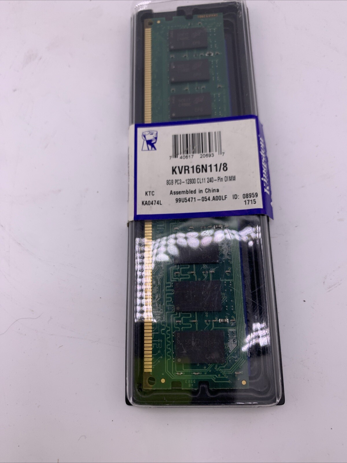 KINGSTON KVR16N11/8 8GB PC3-12800 CL11 240-Pin DIMM Memory Stick
