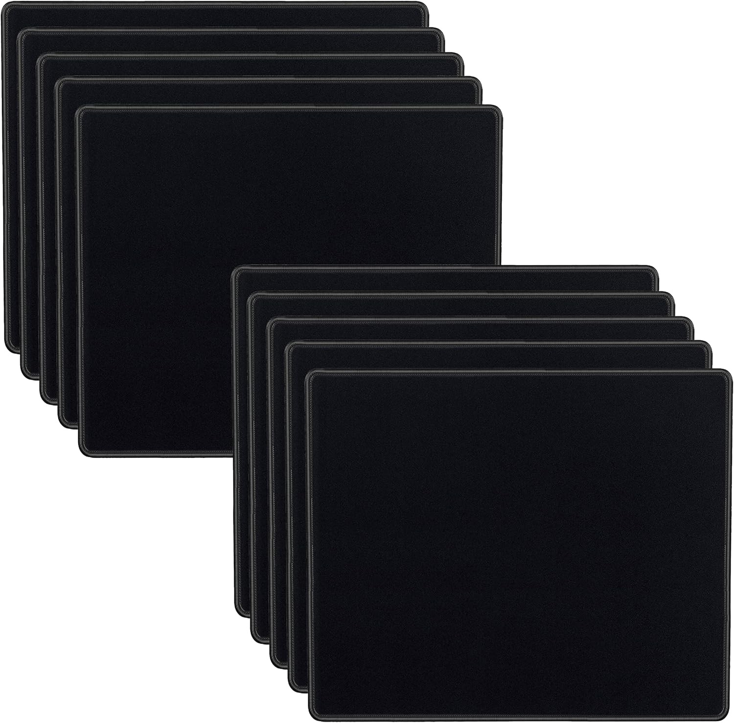 10 Pack Black Mouse Pads 8.66 x 7.1 Inch Premium Smooth Cloth Surface