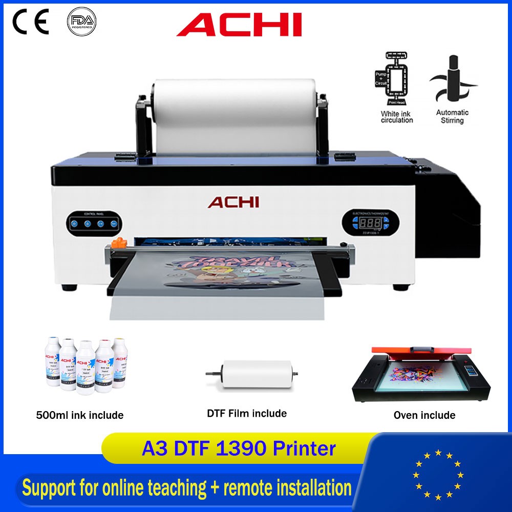 ACHI A3 EPSON 1390 DTF Printer Direct to Film Tshirt Heat Transfer Printer EU