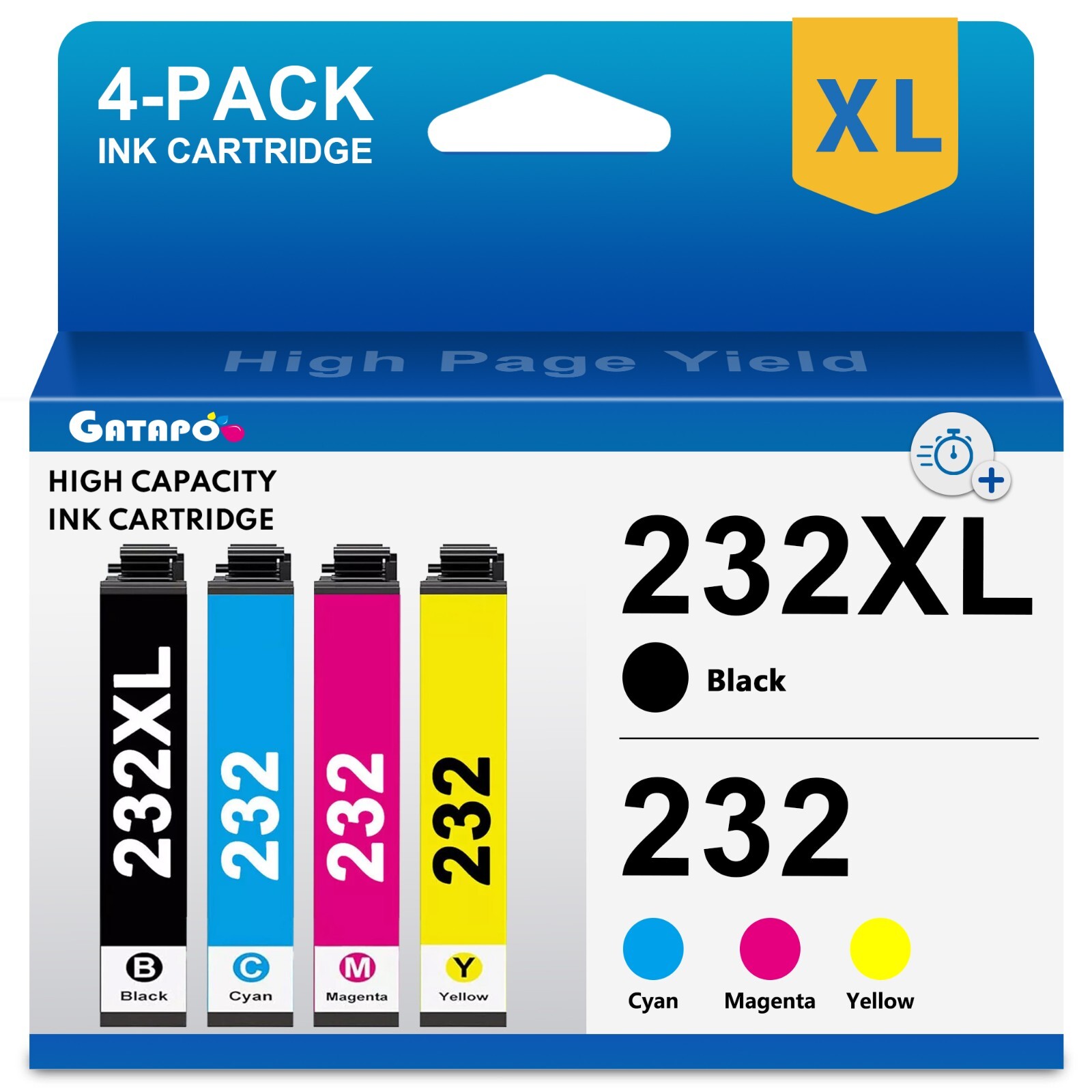 4PK 232XL 232 XL T232XL Ink Cartridges for Epson WF-2930 WF-2950 XP-4205