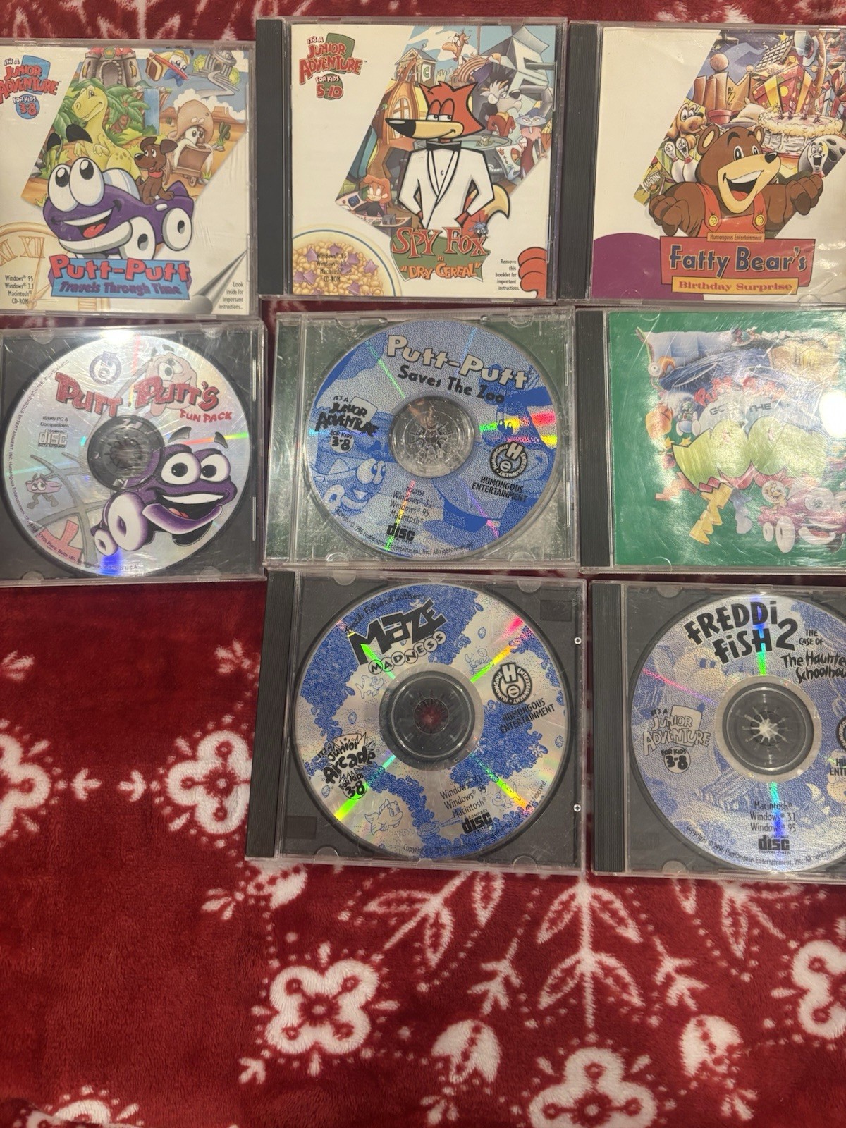 Humongous Entertainment Putt-Putt, Spy Fox, Fatty Bear Educational CD Lot
