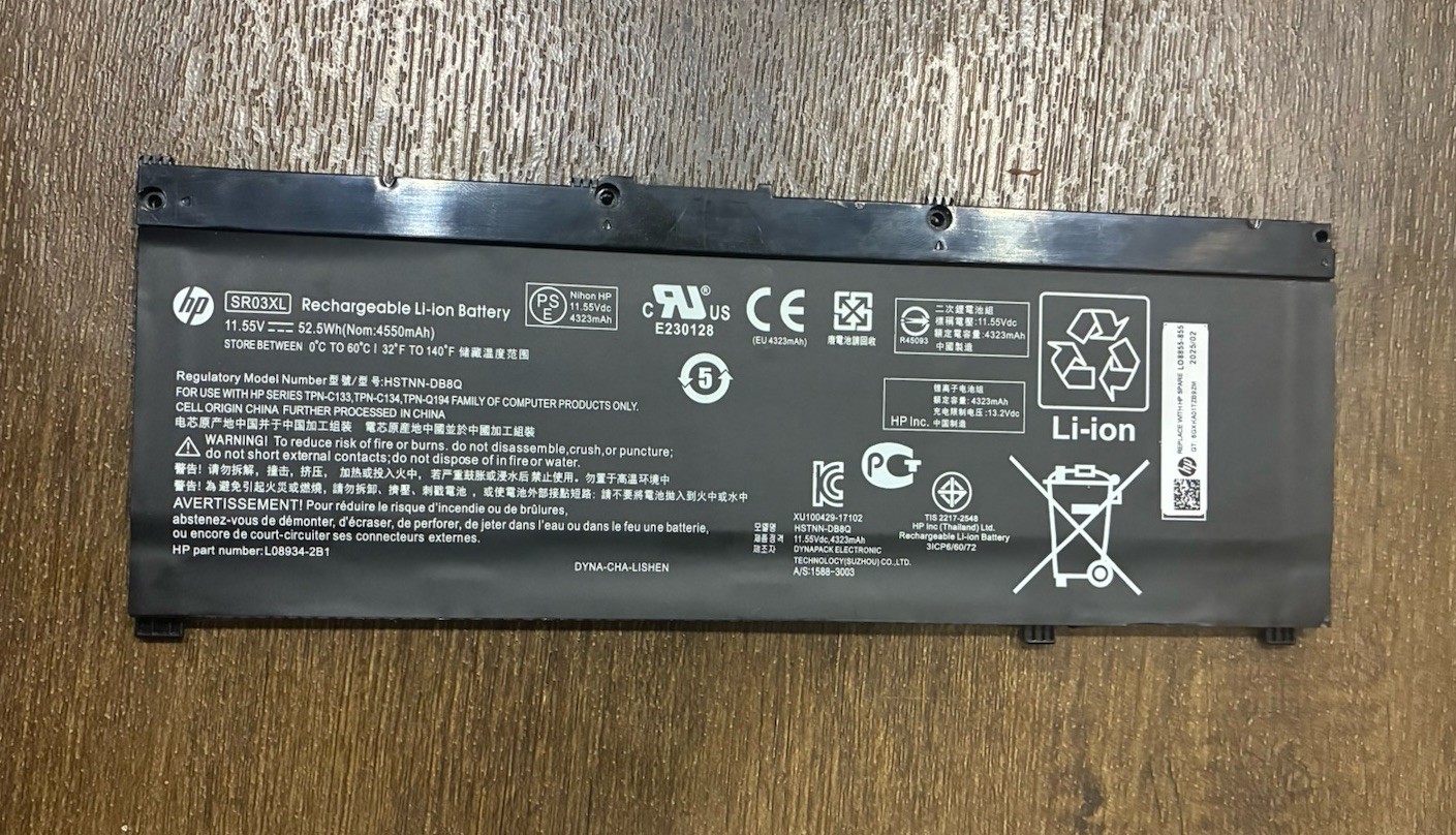 Used Genuine OEM SR03XL Battery For HP Pavilion 15 L08855-855 HSTNN-DB8Q