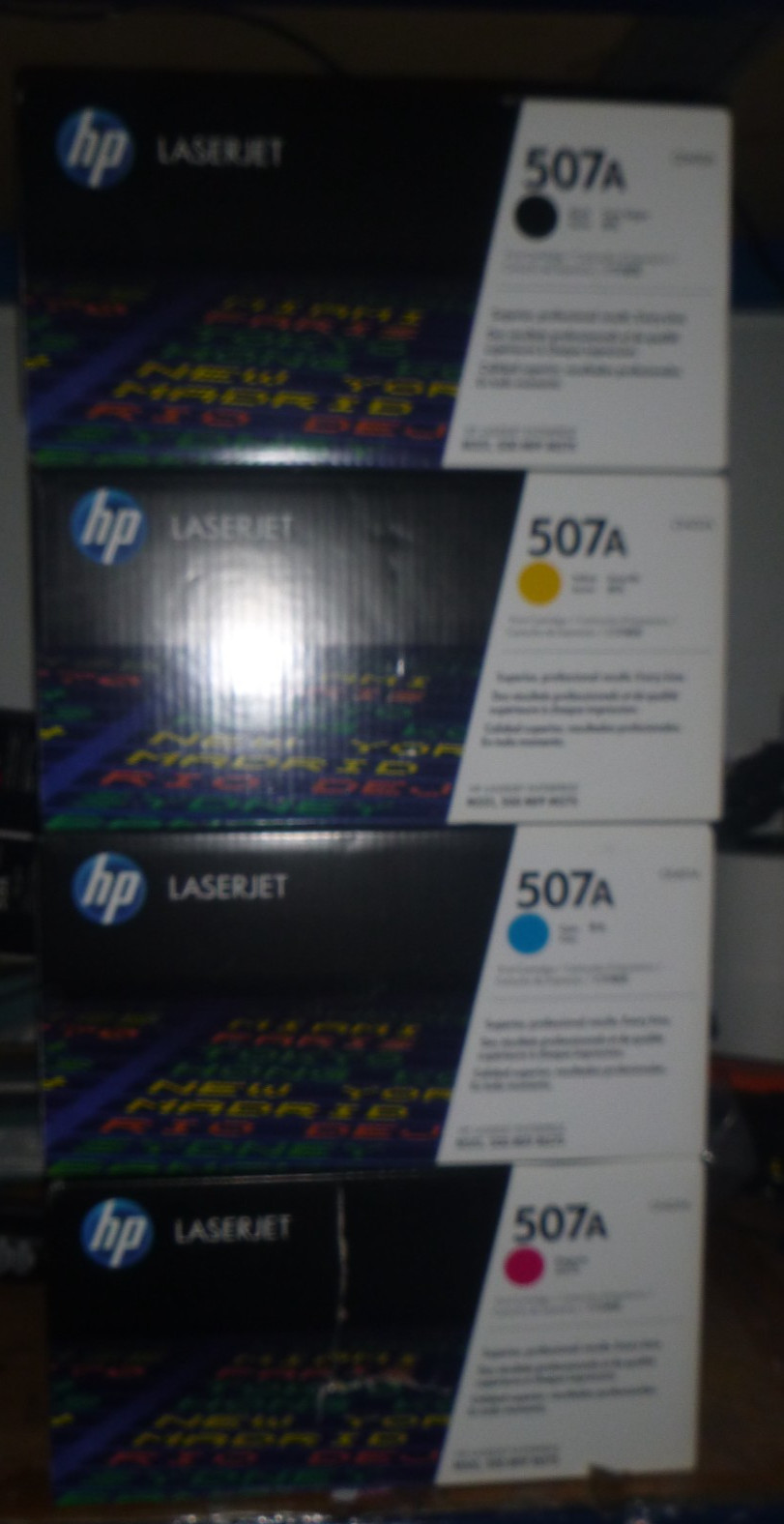 Set of 4- HP 507A Black Cyan Magenta Yellow Toner Set CE400A-CE403A -NEW