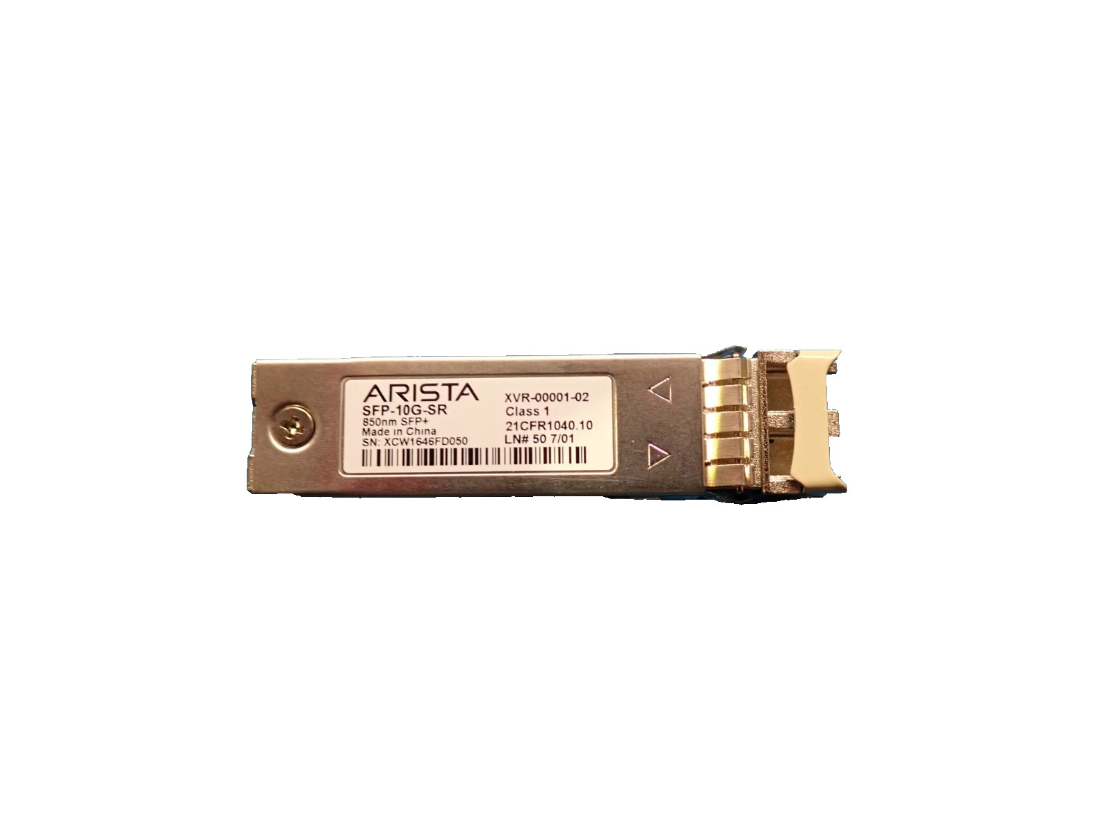 Lot of 10 ARISTA XVR-00001-02 10GBASE-SR SFP Optical Transceiver Module