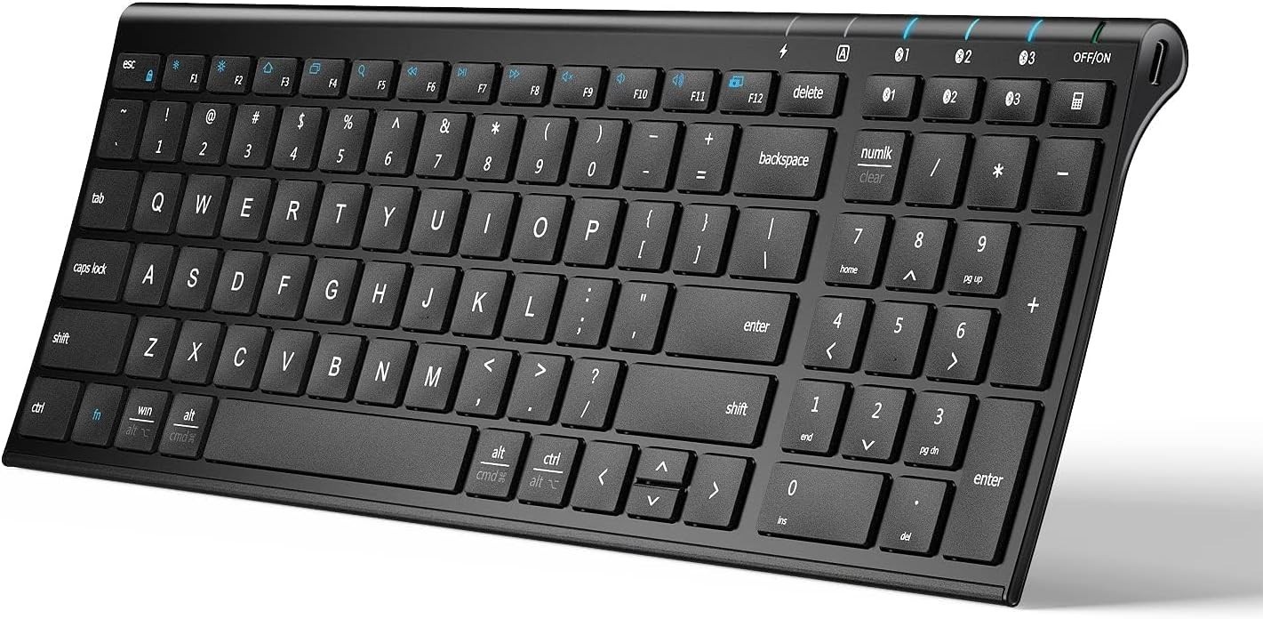 iClever BK10 Bluetooth Keyboard, Universal Bluetooth 5.1 Wireless Keyboard