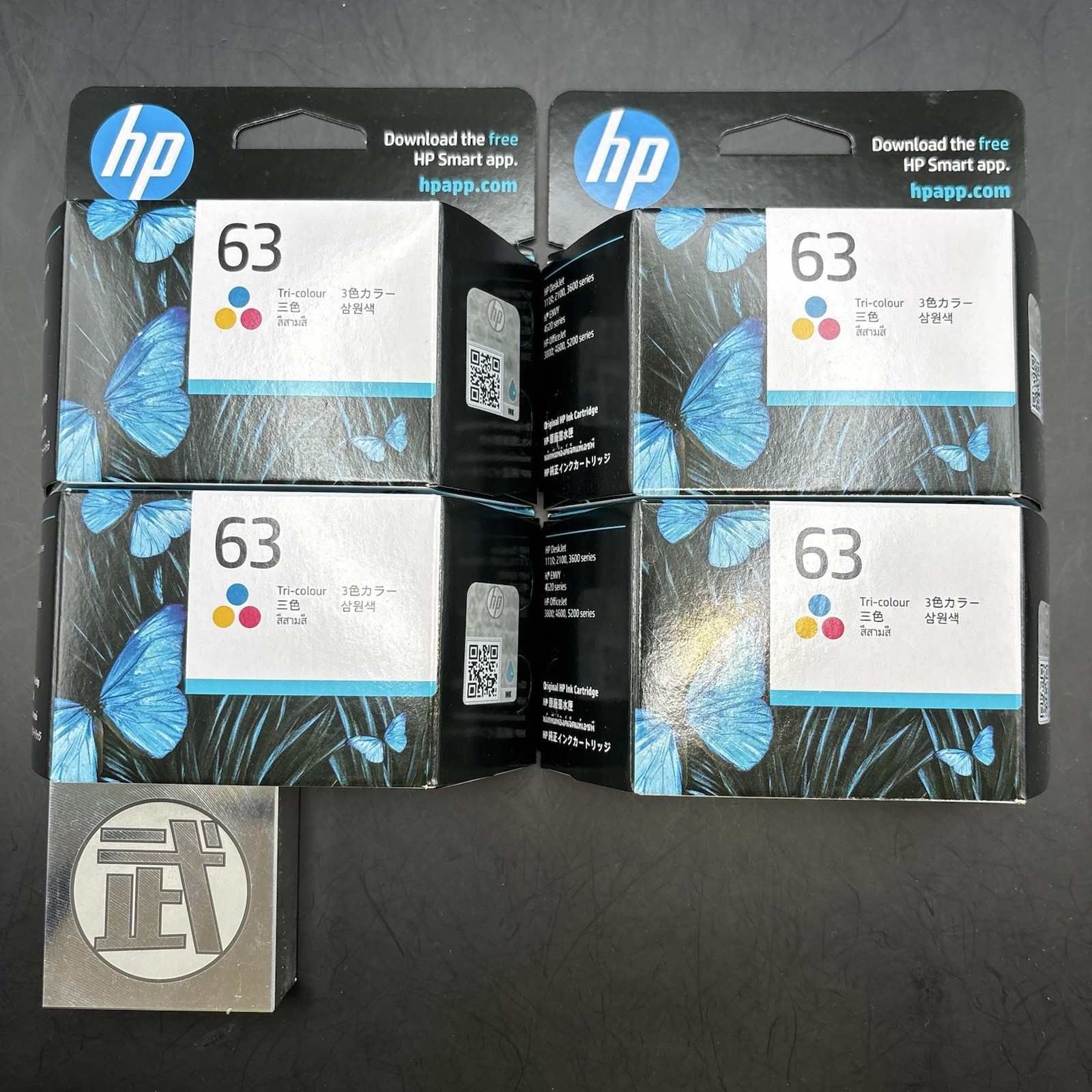 Genuine HP 63 Tri-Color Ink Cartridge 4-Pack F6U61AA New Sealed Exp 09/2026