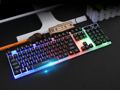 Gaming Keyboard Wired Black USB Plastic Black illuminated single keybo