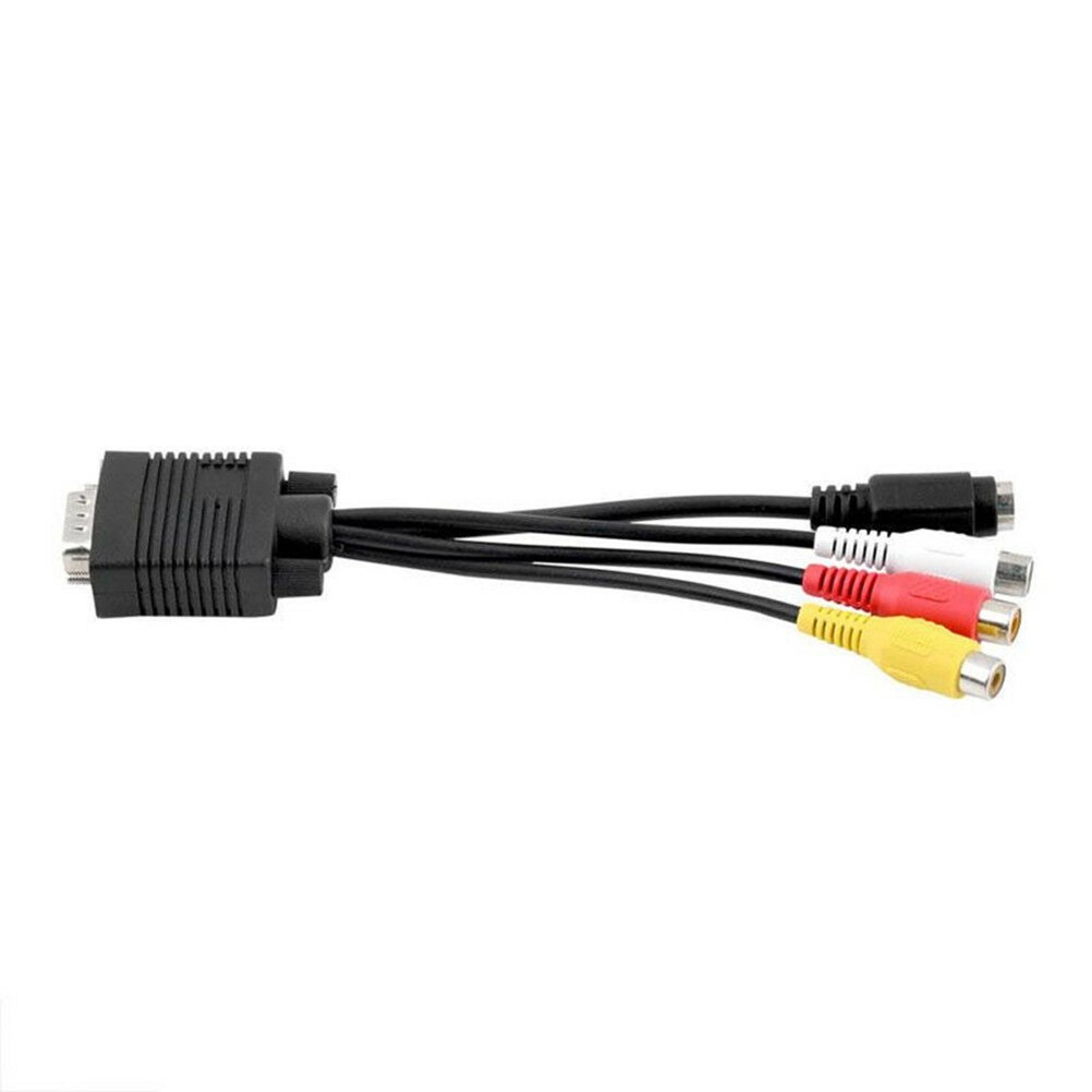 Reusable to Av Cable High Quality TV Out Video Audio Line 3 Adapter Black
