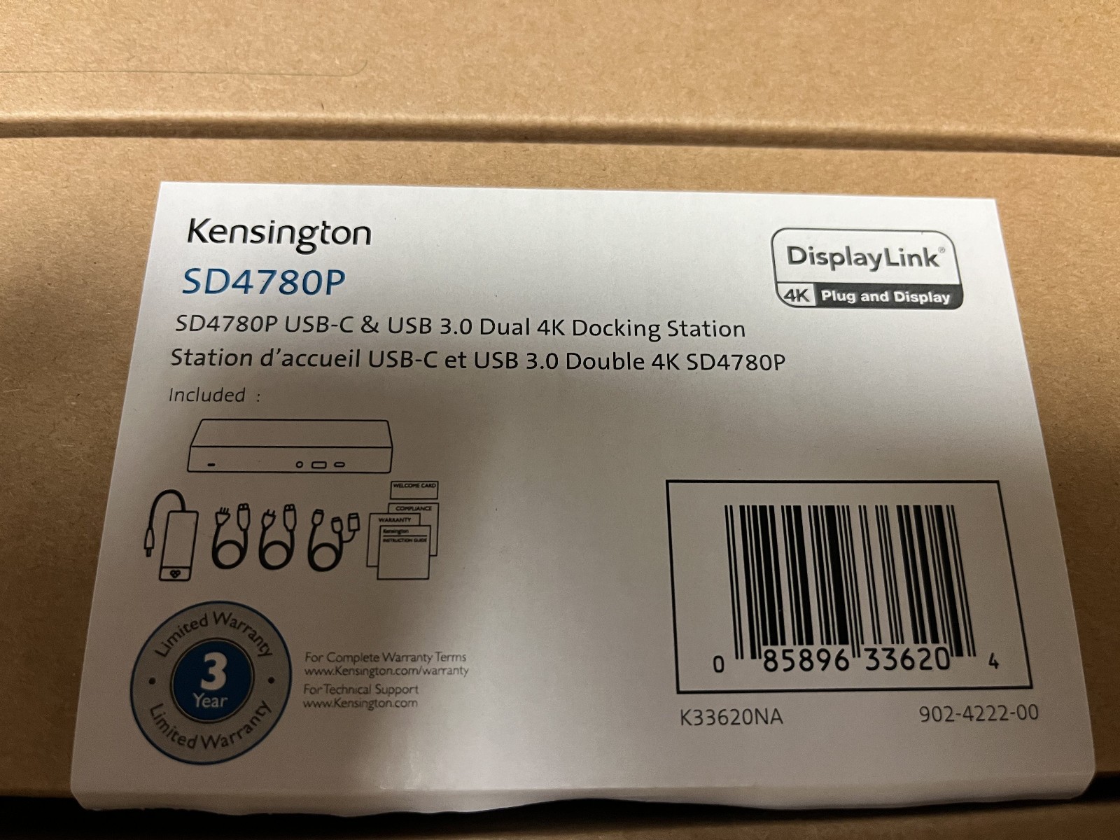 Kensington SD4780P USB 3.0 USB-C Hybrid Docking Station
